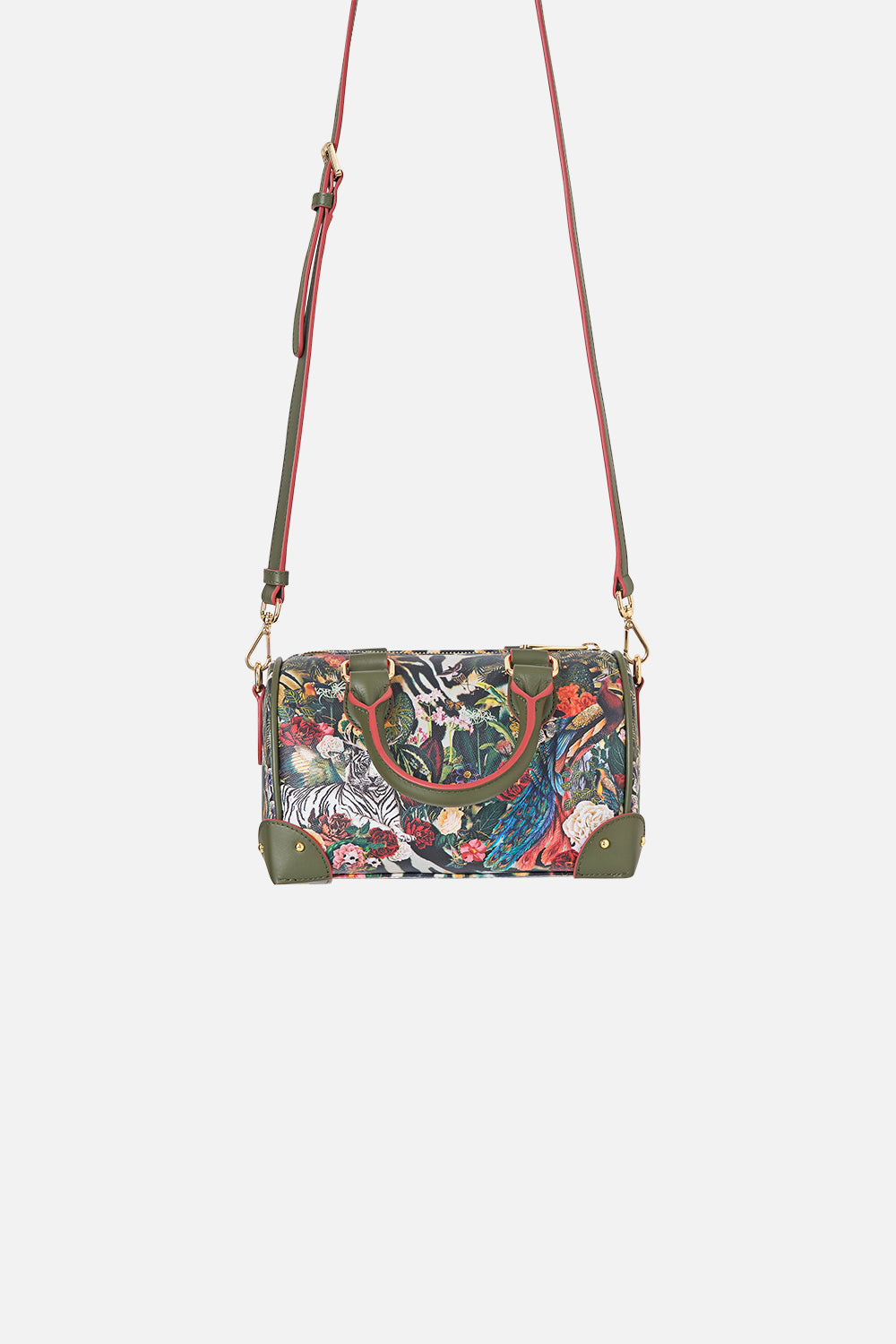 The CAMILLA BARREL BAG WITH LEATHER TRIMS LEOTIGRA LAND