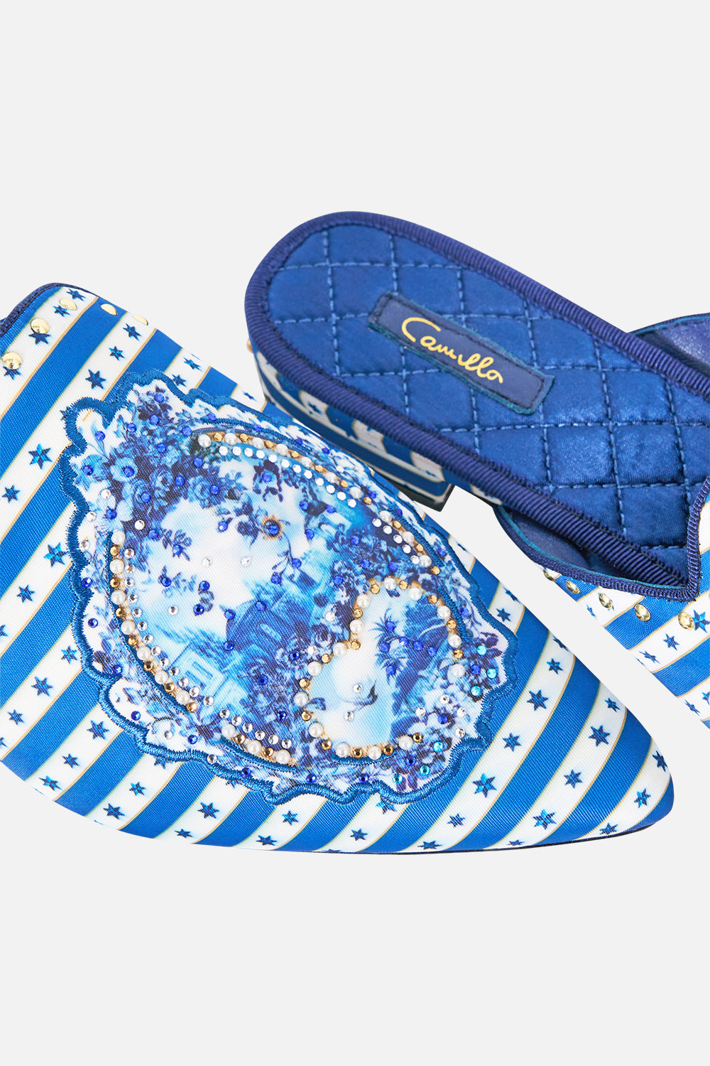 BELLE EMBELLISHED SLIPPER THE PORCELAIN PARLOUR