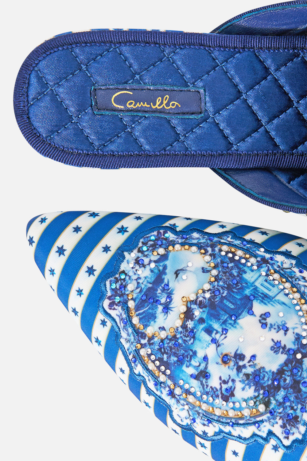 BELLE EMBELLISHED SLIPPER THE PORCELAIN PARLOUR
