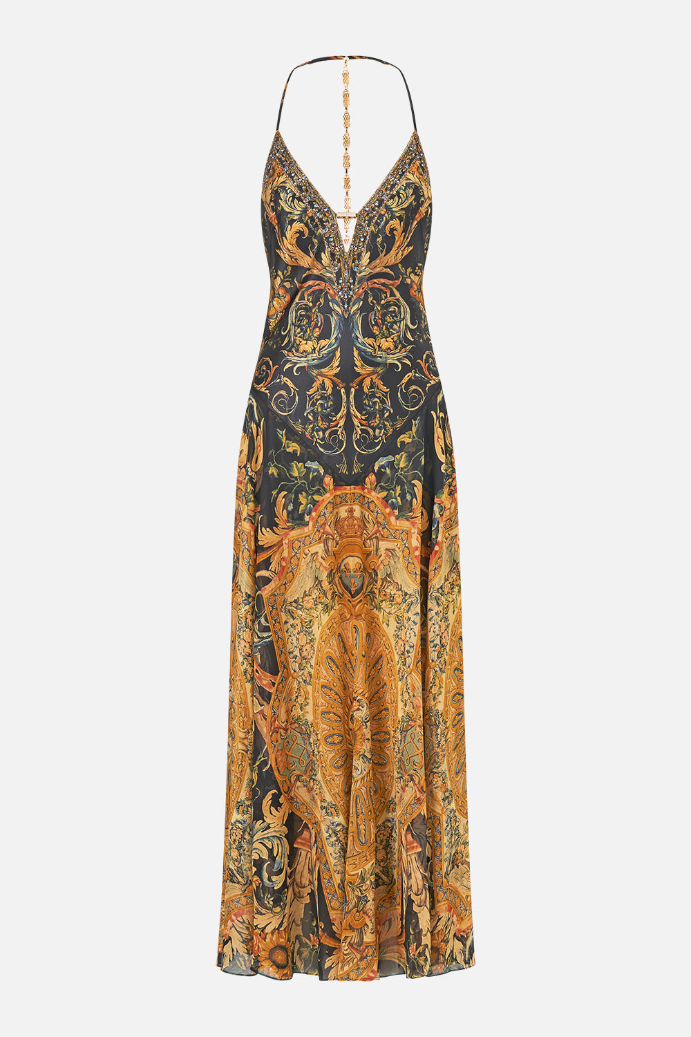 The CAMILLA Hardware Detail Slip Dress in our Museum Memoirs print.