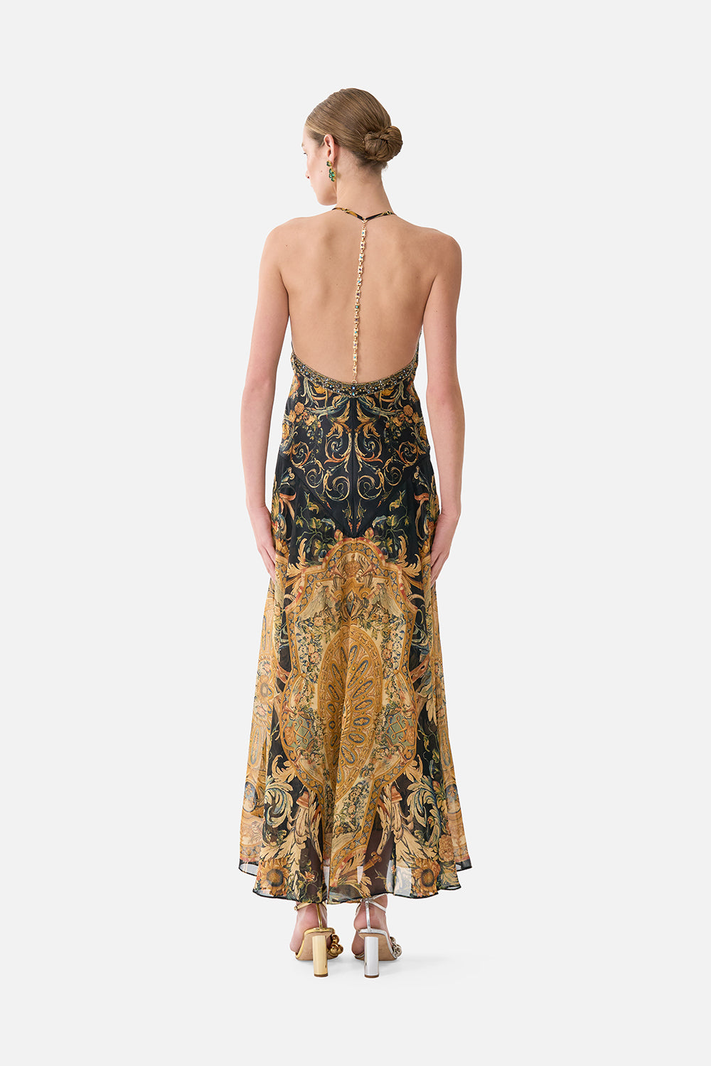 The CAMILLA Hardware Detail Slip Dress in our Museum Memoirs print.