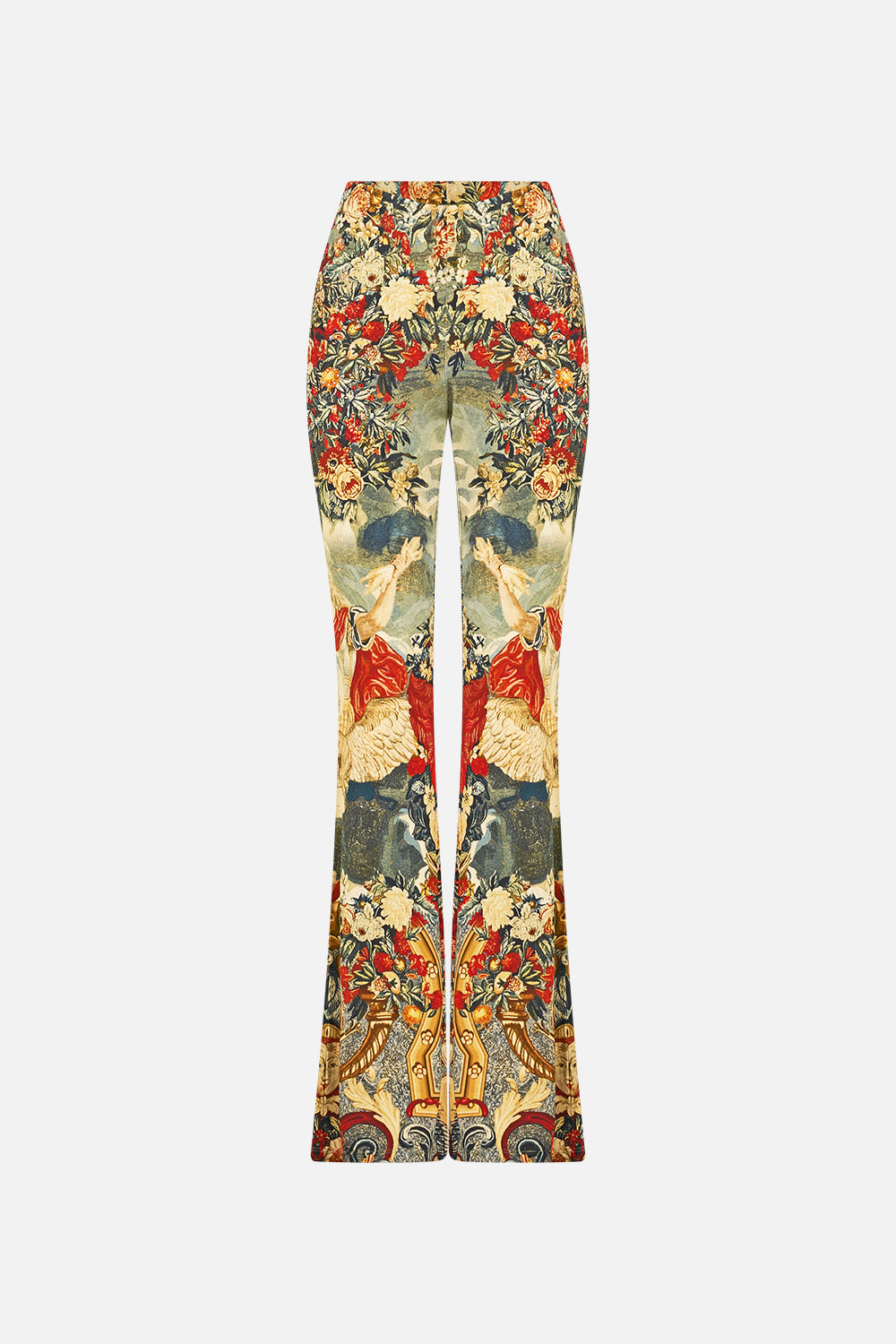 The CAMILLA High Waisted Flared Trouser in our Meet Me At The Met print.
