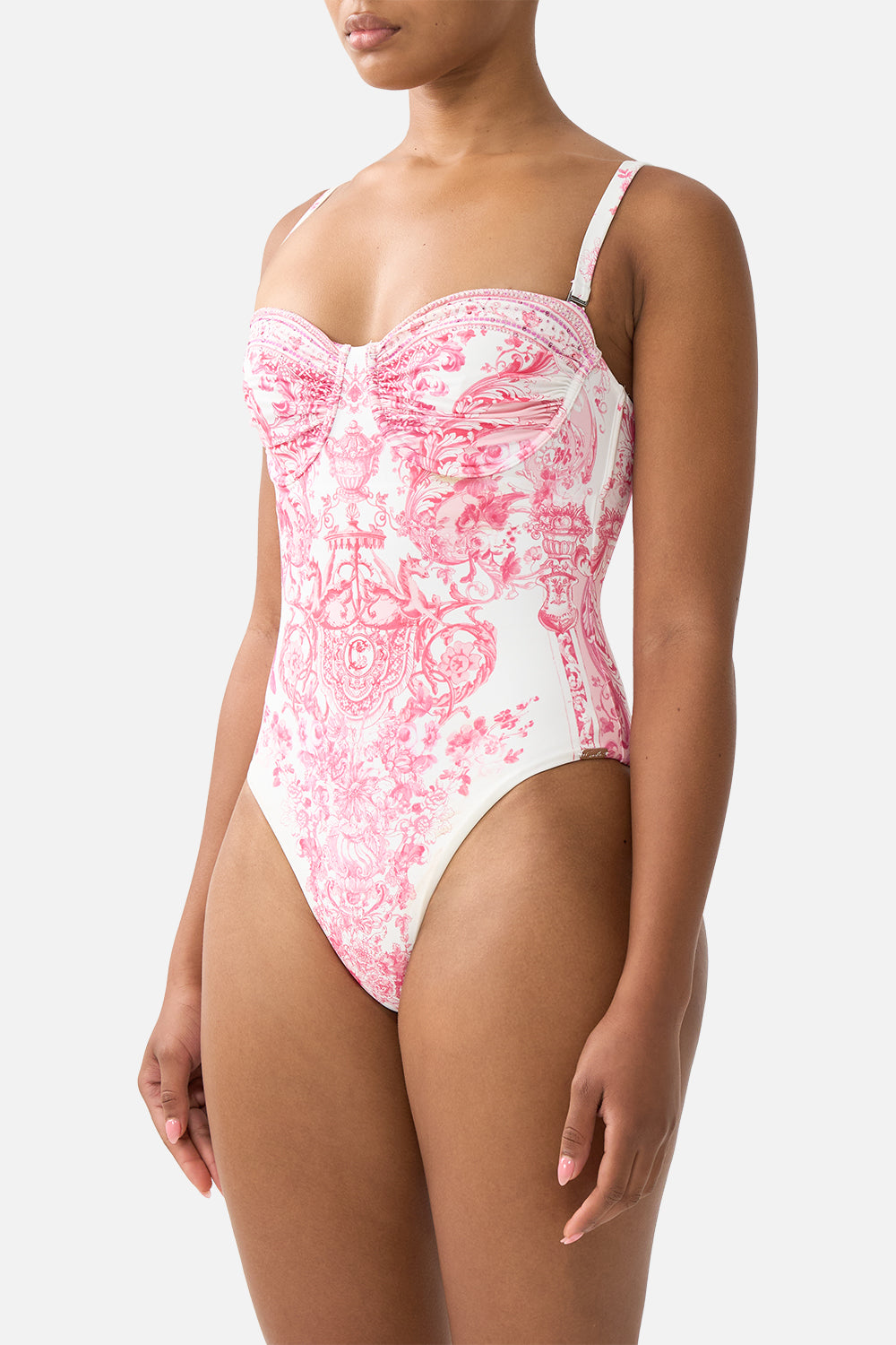 RUCHED CUP UNDERWIRE ONE PIECE LIVIN LA VIDA ROSA