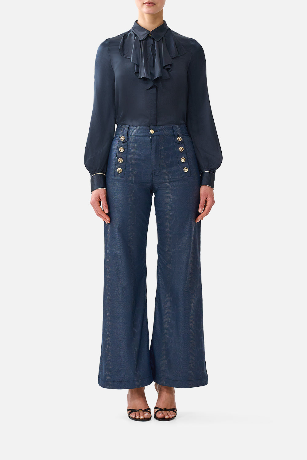 The CAMILLA AMANDA FLARE JEAN WITH HARDWARE DETAIL DENIMDENIM