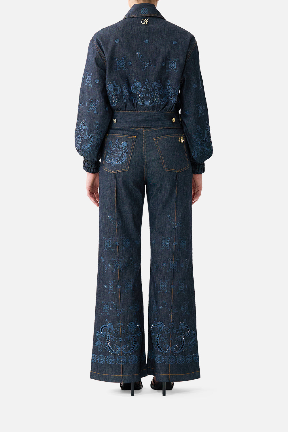 BOMBER JACKET WITH POCKET DETAILS DENIM