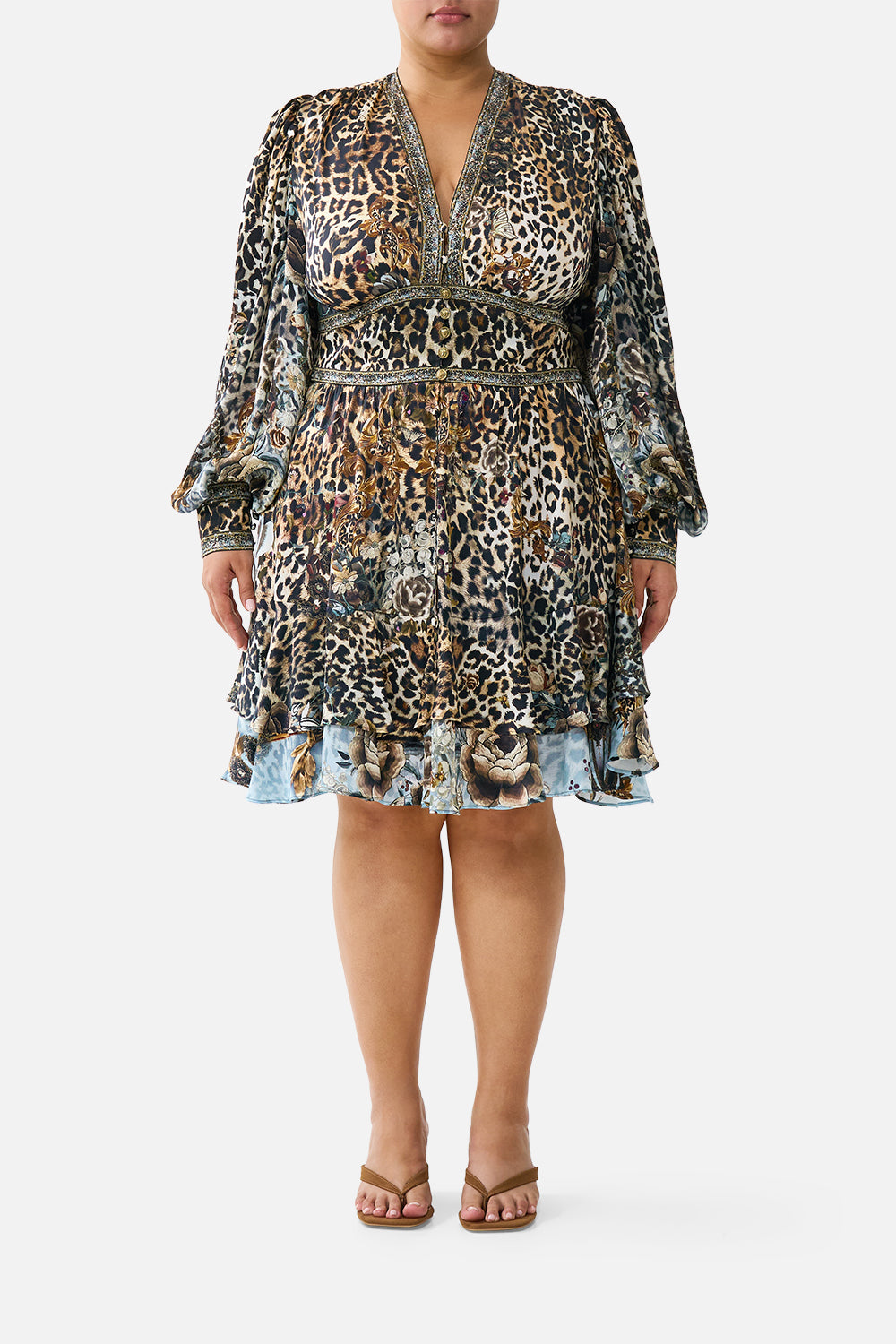 BUTTON FRONT FRILL DRESS FIESTA, SIESTA, REPEAT