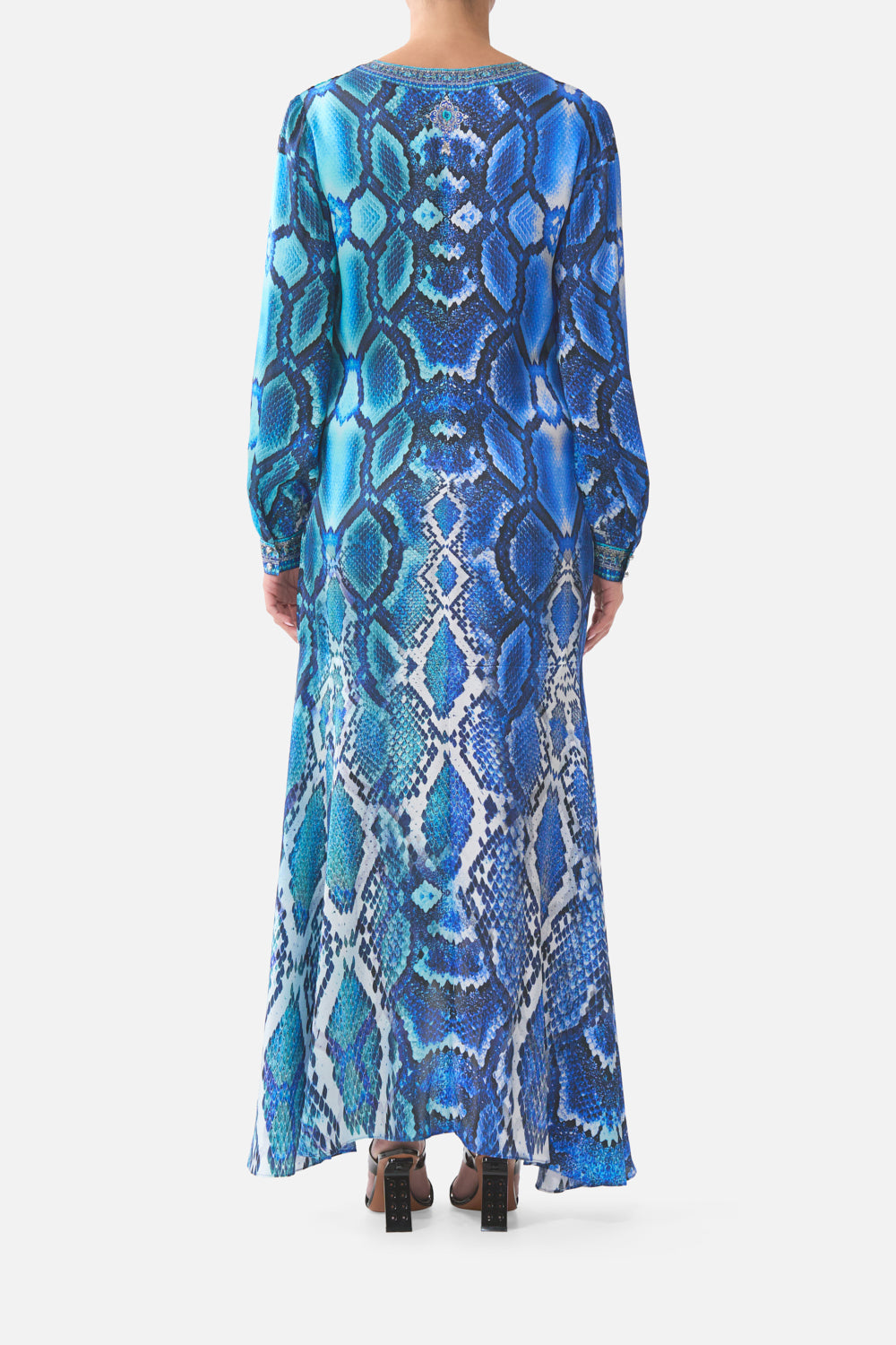 TIE WAIST LONG SLEEVE DRESS THE SAPPHIRE SERPENT