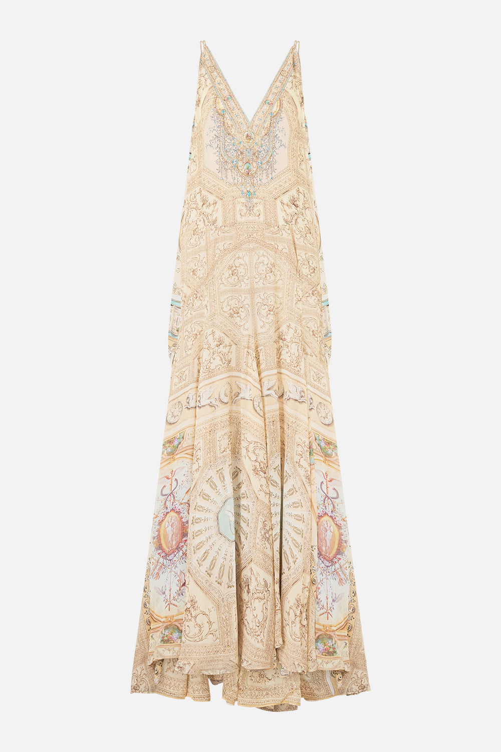 The CAMILLA Gown With Draped Open Back in our A Beloved Boudoir print.
