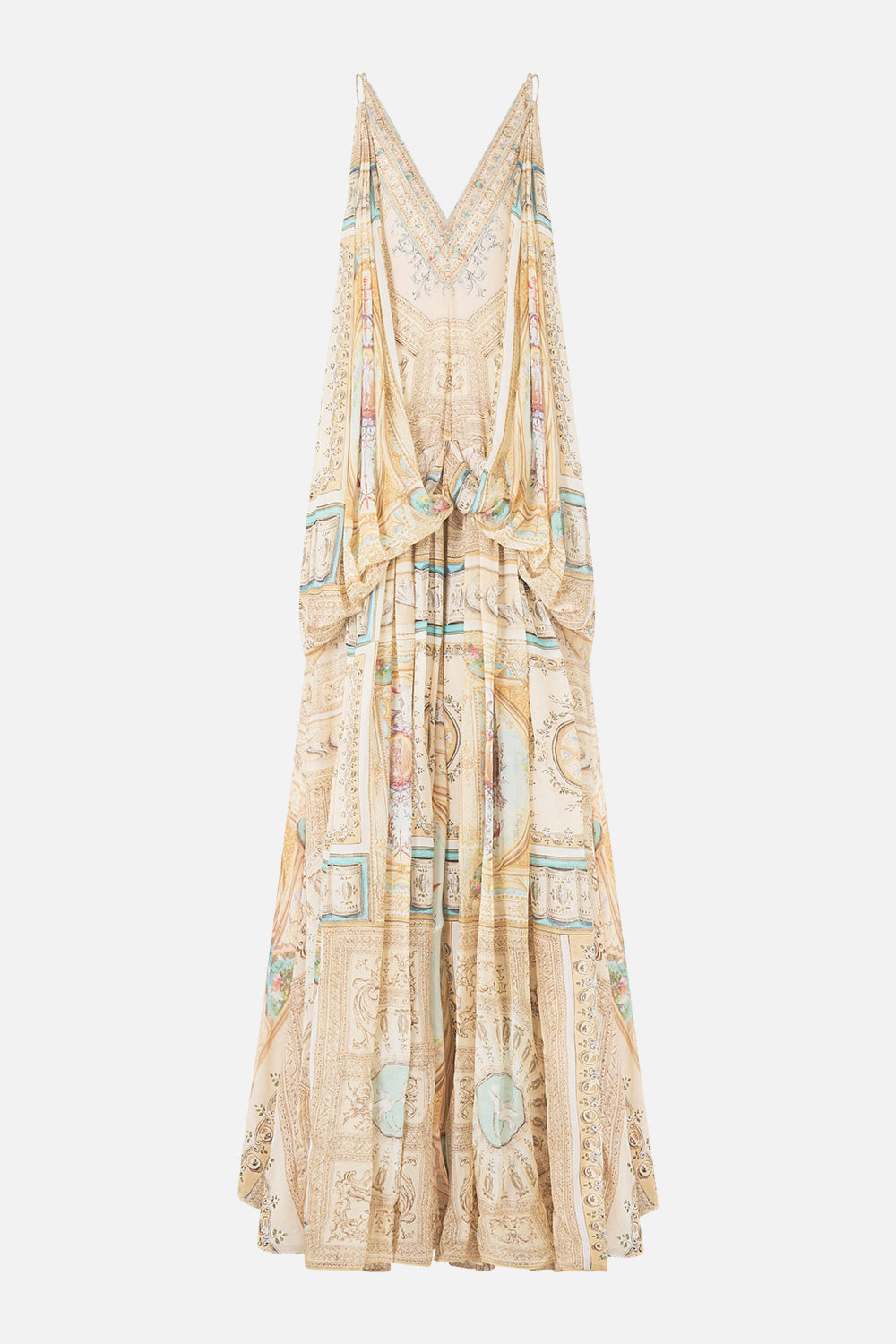 The CAMILLA Gown With Draped Open Back in our A Beloved Boudoir print.
