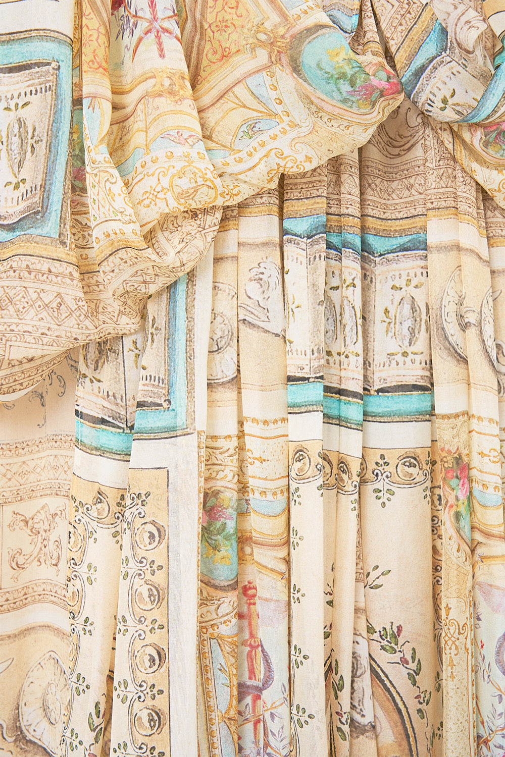The CAMILLA Gown With Draped Open Back in our A Beloved Boudoir print.