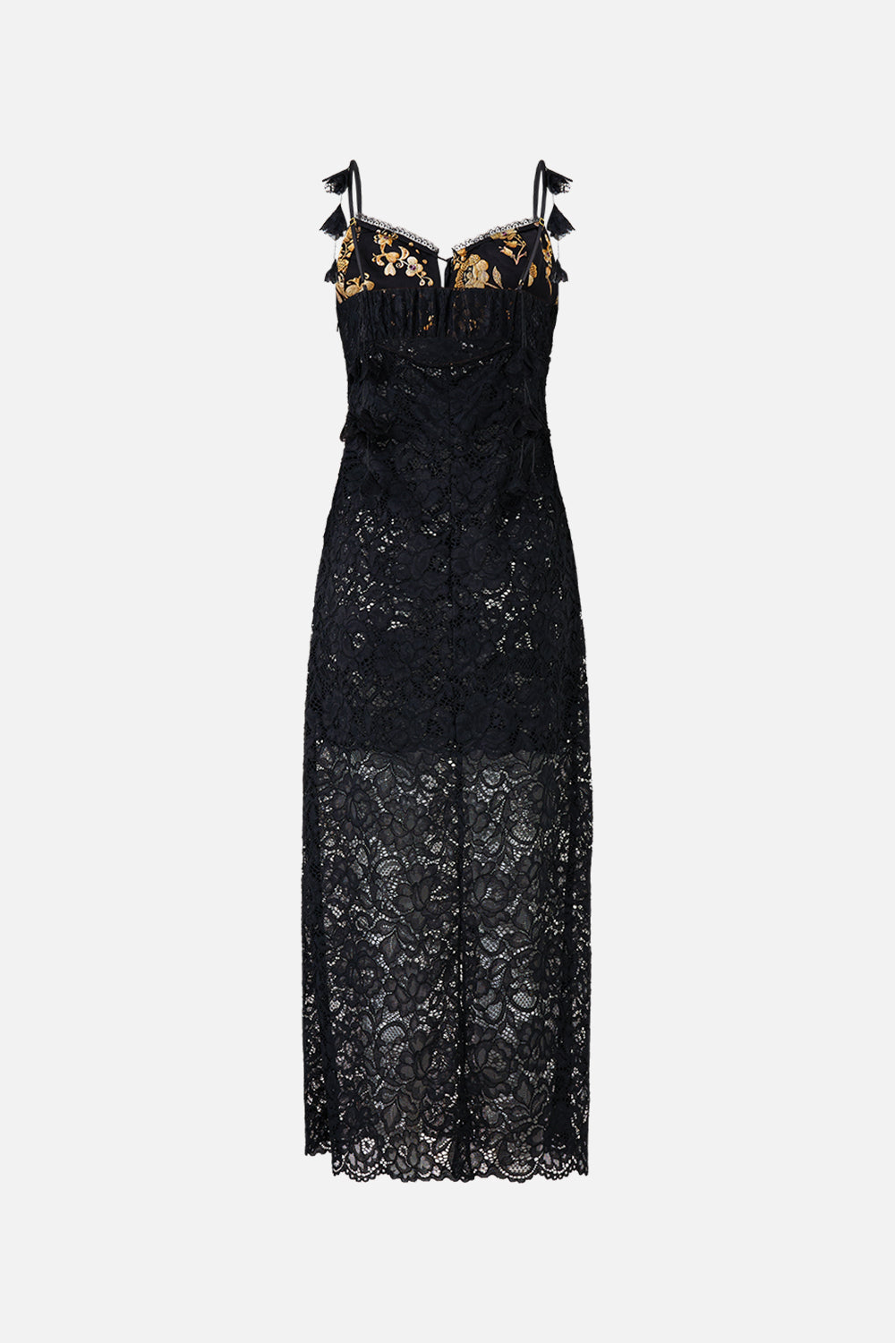 LACE GATHERED BODICE SLIP DRESS TAURUS RISING