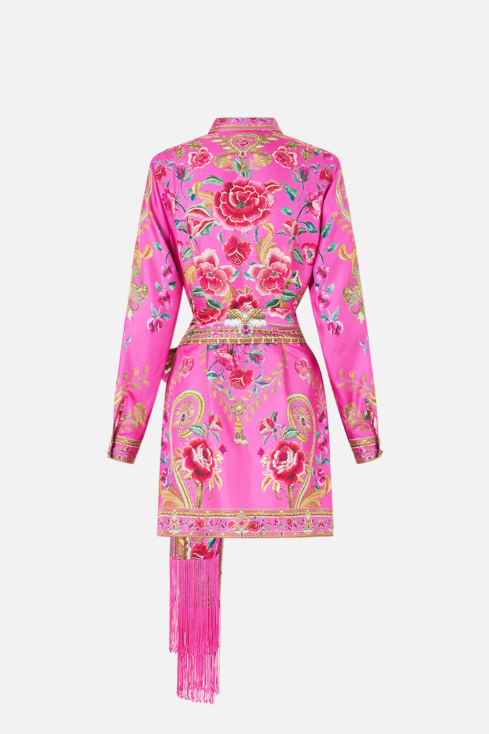 ASYMMETRIC SHIRT DRESS WITH TIE WAIST MATADORA FLORA