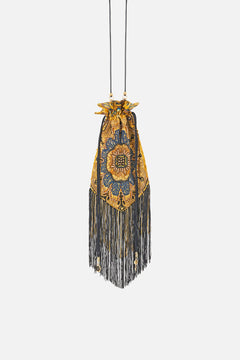The CAMILLA Drawstring Pouch in our Museum Memoirs print.
