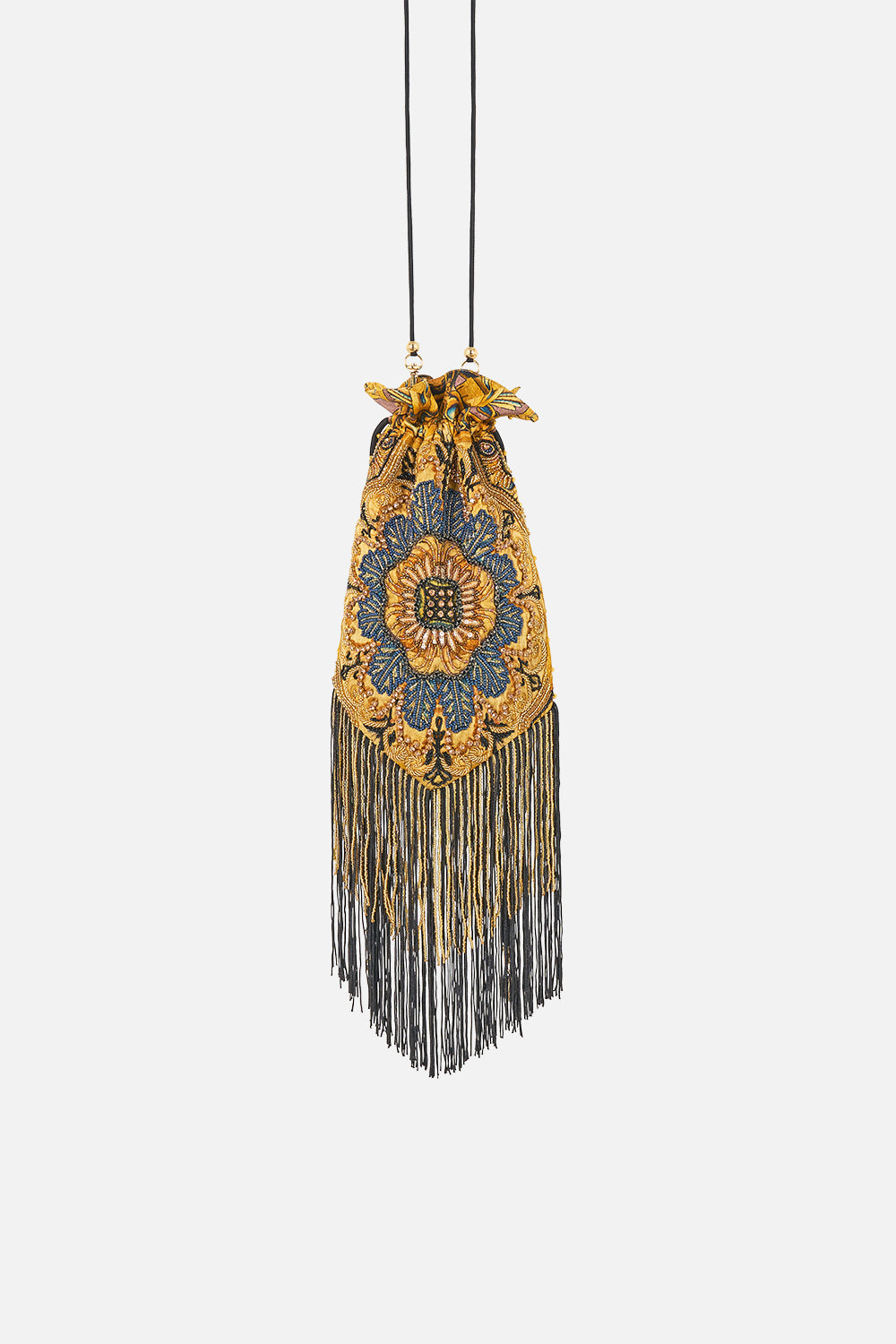 The CAMILLA Drawstring Pouch in our Museum Memoirs print.