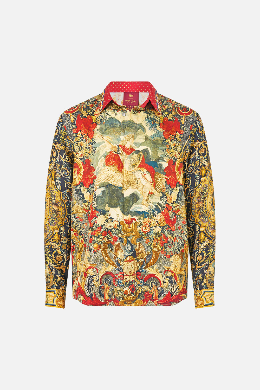 The CAMILLA Long Sleeve Hidden Placket Shirt in our Meet Me At The Met print.