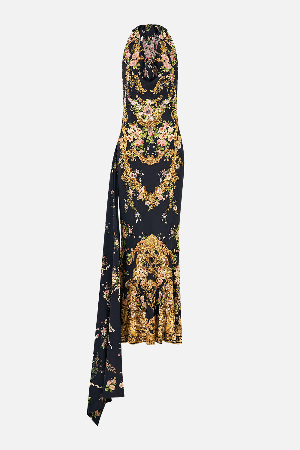 COWL NECK SLIP DRESS WITH SASH DETAIL VERSAILLES OR DIE