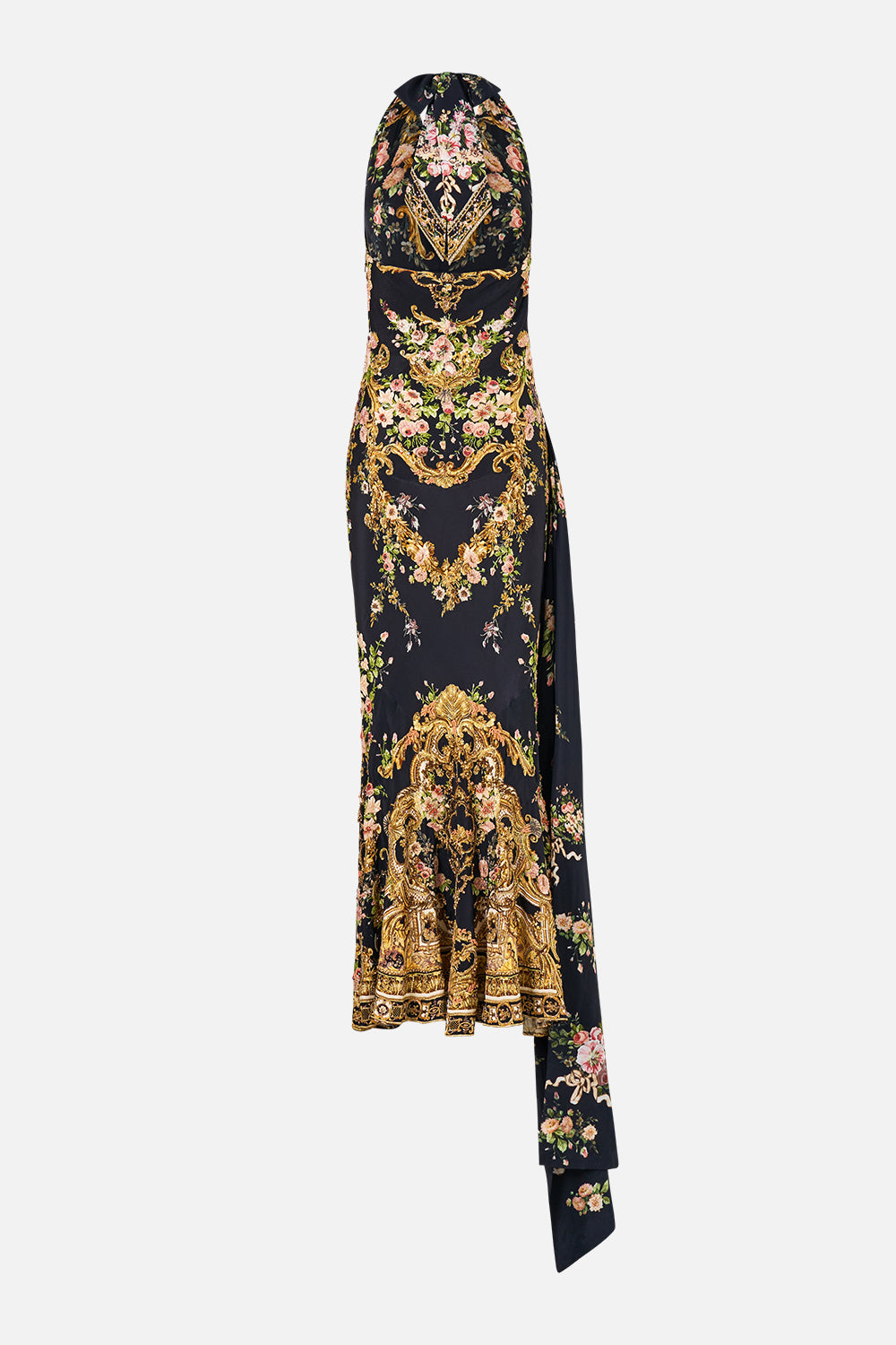 COWL NECK SLIP DRESS WITH SASH DETAIL VERSAILLES OR DIE