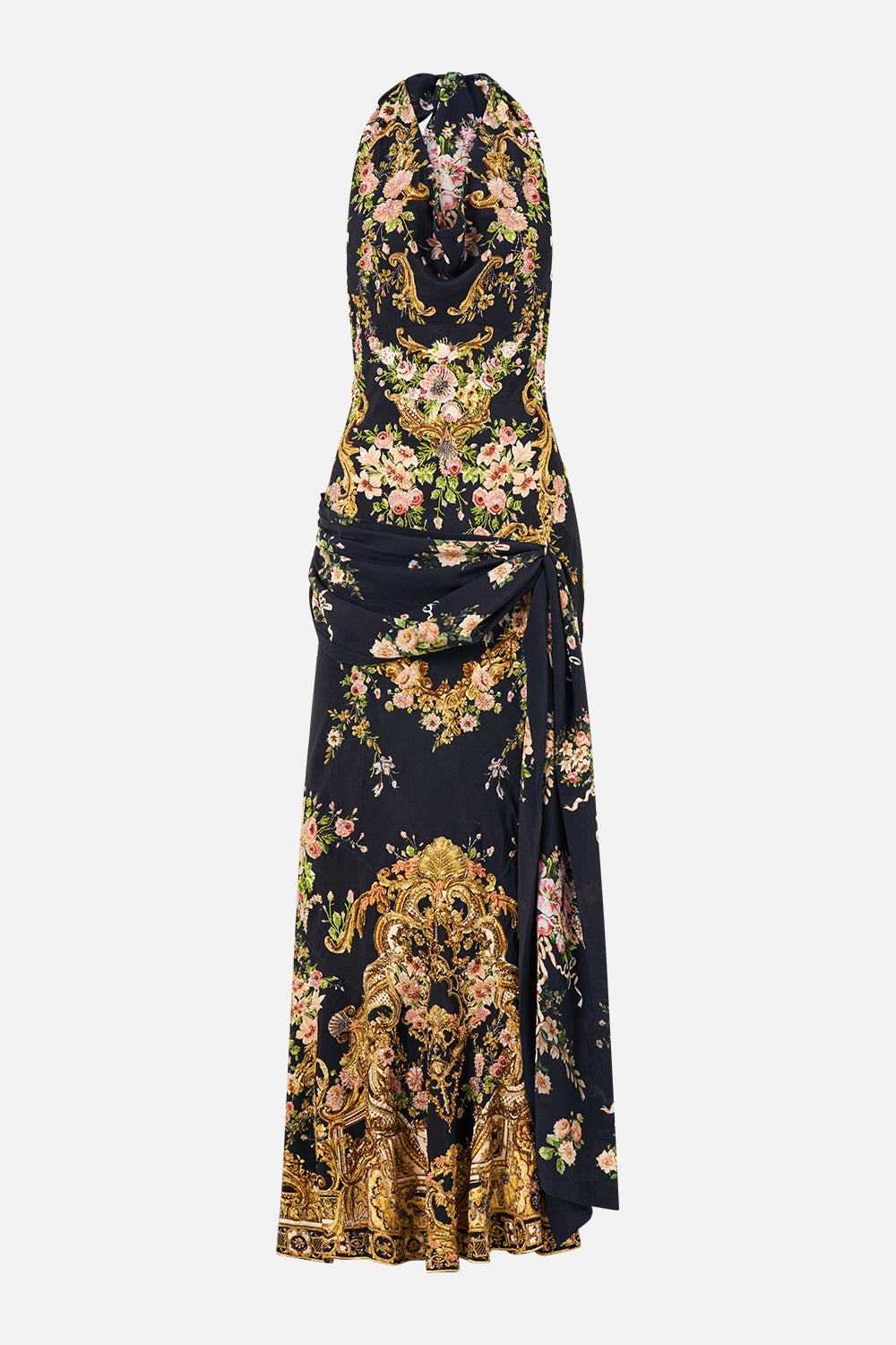 COWL NECK SLIP DRESS WITH SASH DETAIL VERSAILLES OR DIE