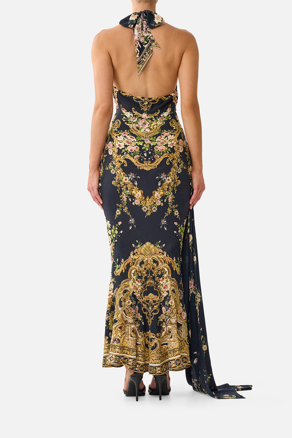 COWL NECK SLIP DRESS WITH SASH DETAIL VERSAILLES OR DIE