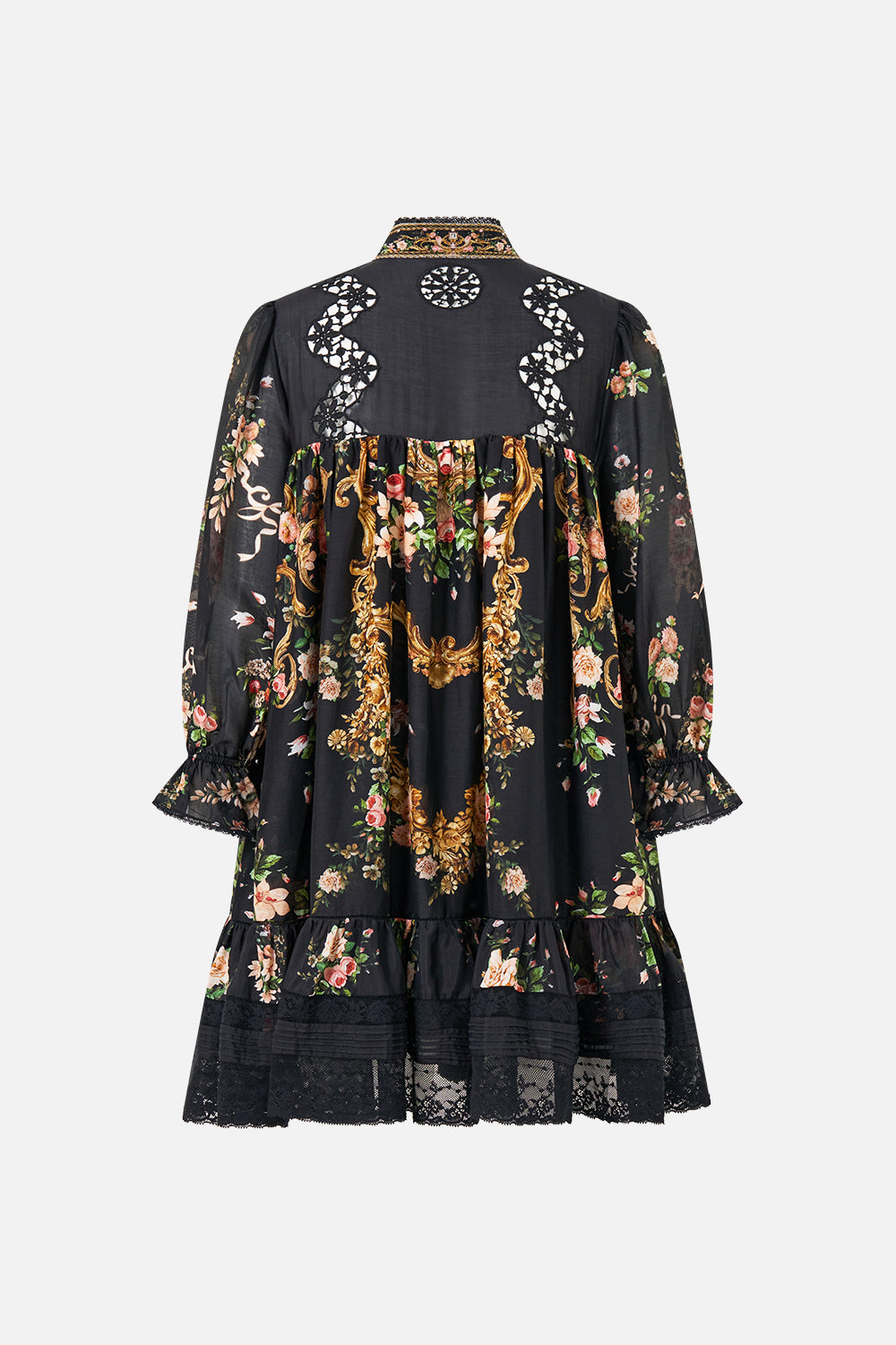 A LINE LACE TRIM SHORT DRESS VERSAILLES OR DIE