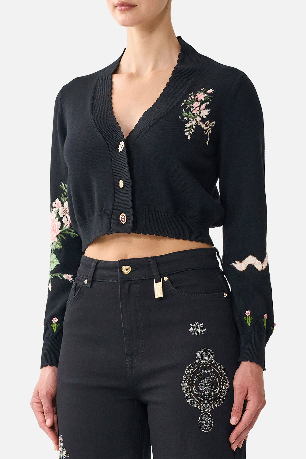 CROPPED KNIT CARDIGAN VERSAILLES OR DIE
