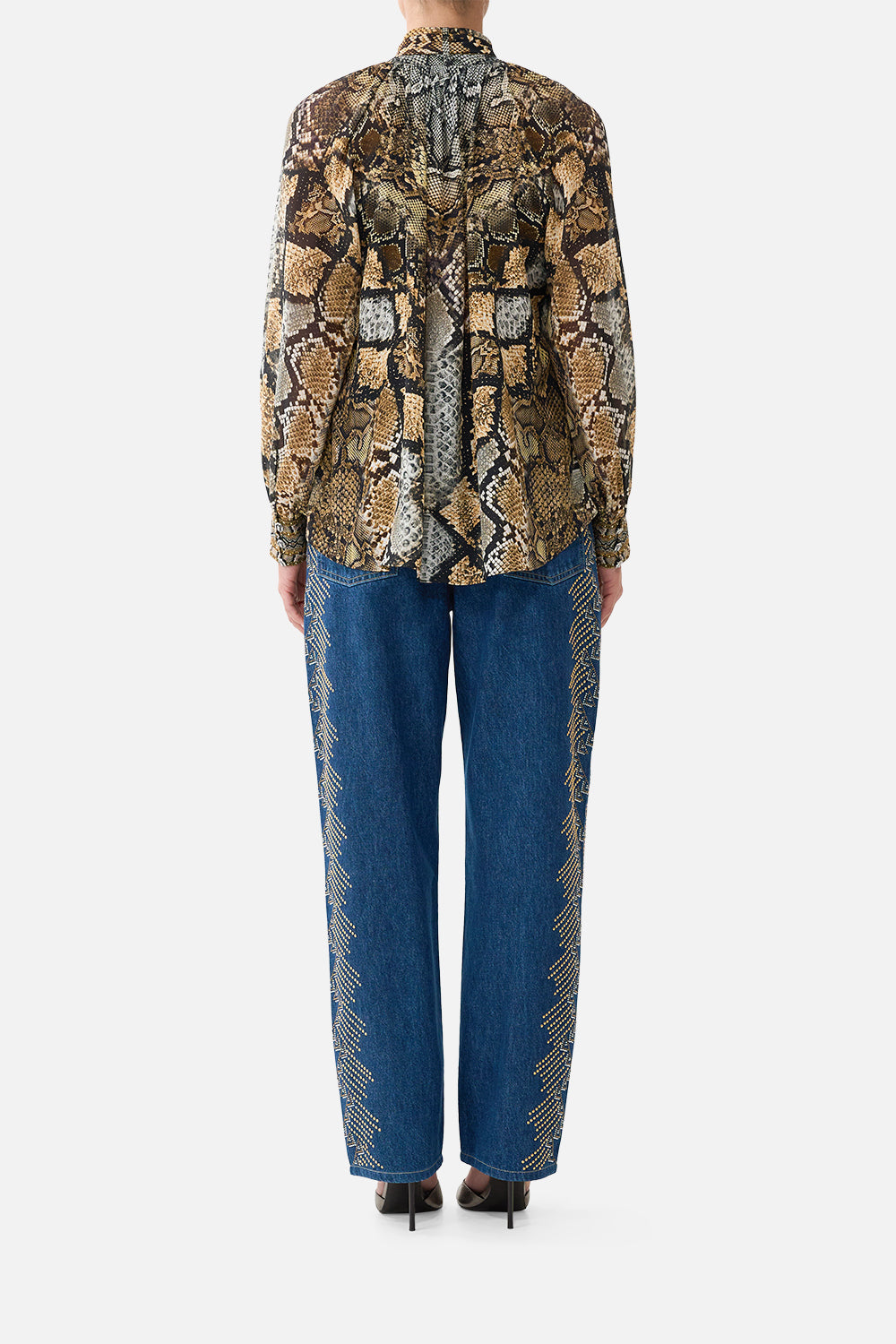 DETACHABLE PUSSY BOW RAGLAN BLOUSE ANIMALIA HEIRLOOMS