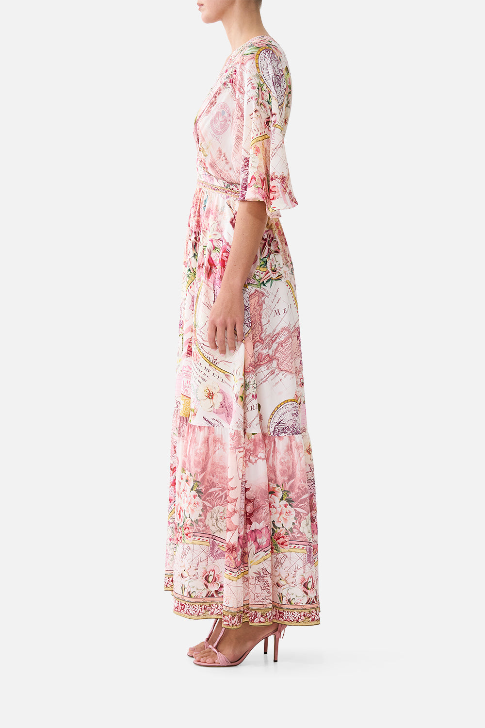 WAISTED DRESS WITH HEM RUFFLE JOURNAL DE VOYAGE