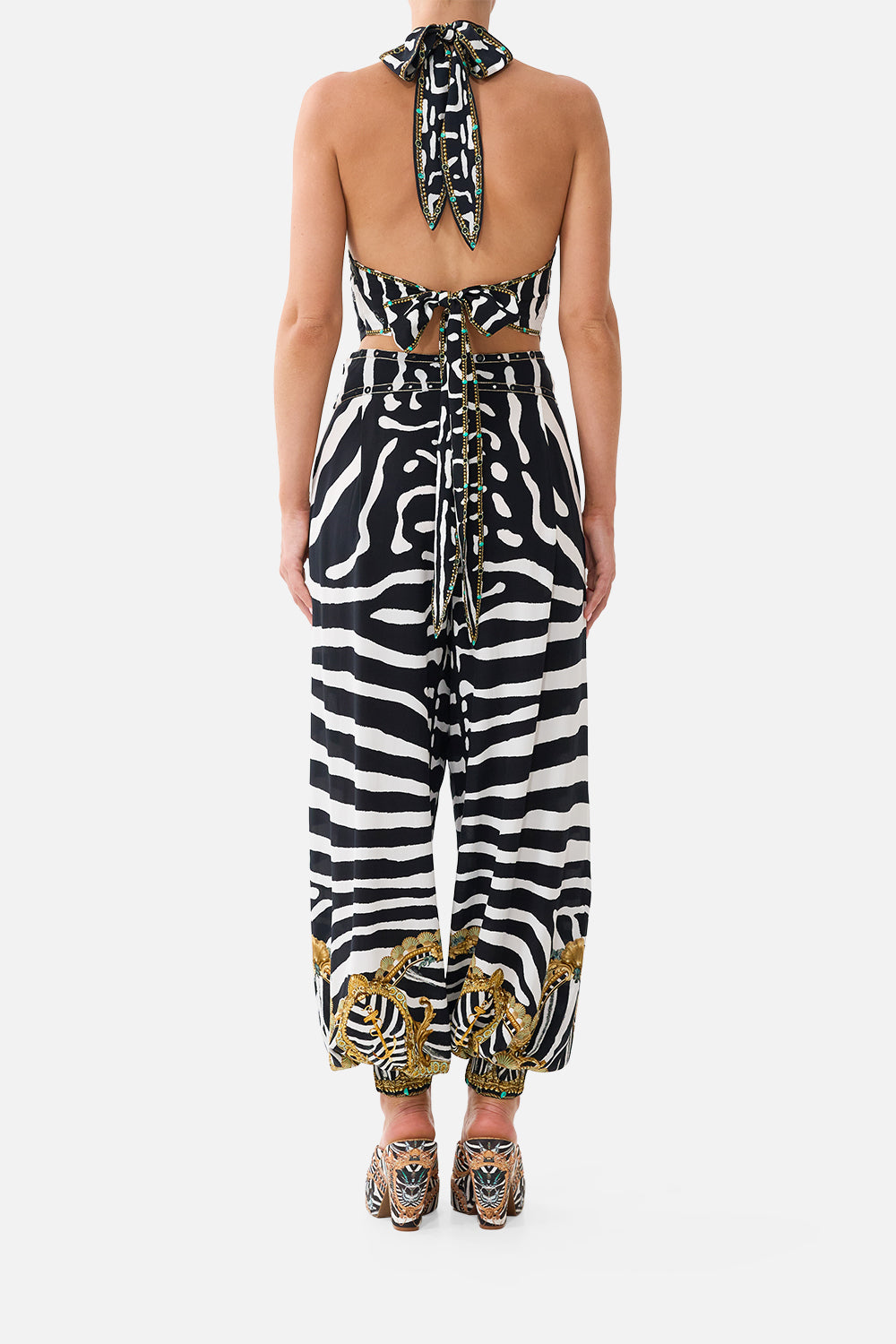 HALTER TIE BACK TOP ZIG ZAG ZOO
