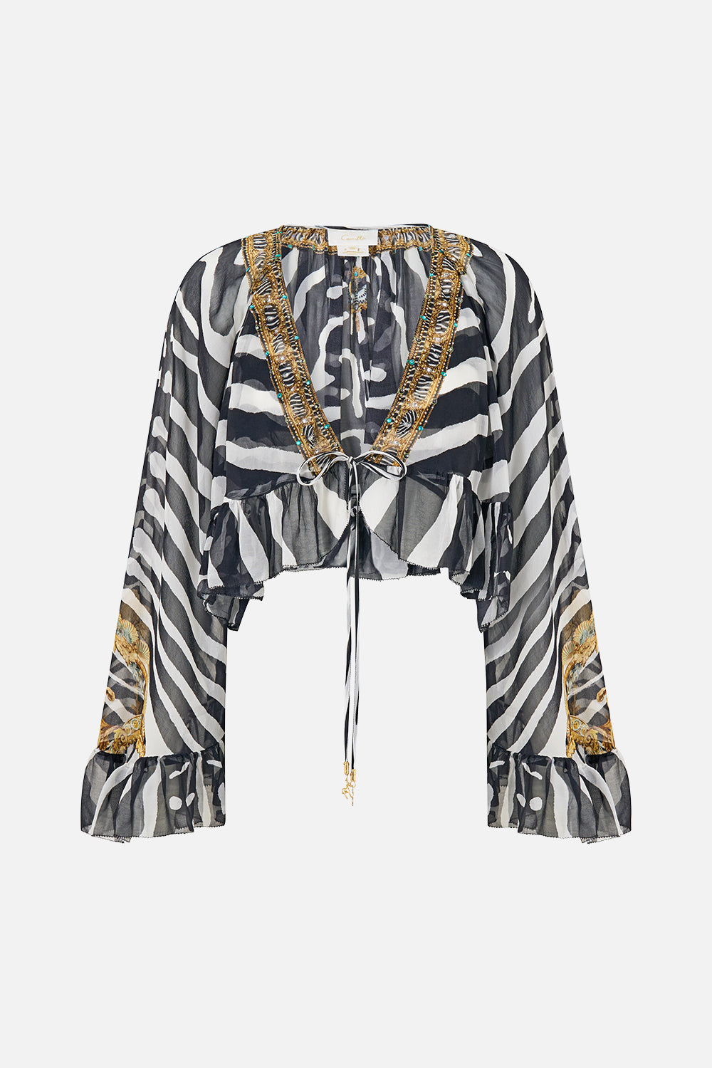 CROP RUFFLE TOP ZIG ZAG ZOO