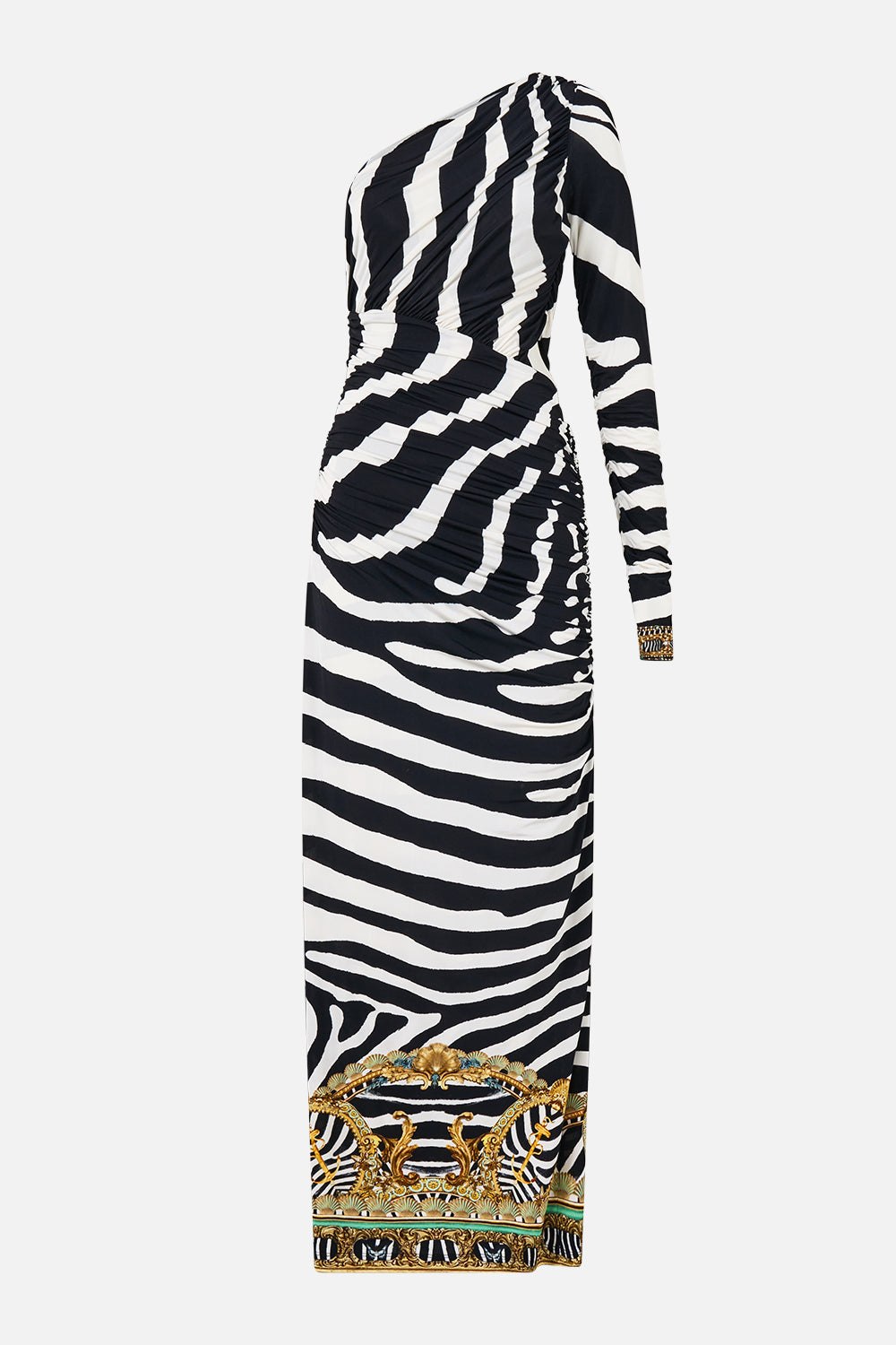 ONE SHOULDER JERSEY CUT OUT DRESS ZIG ZAG ZOO