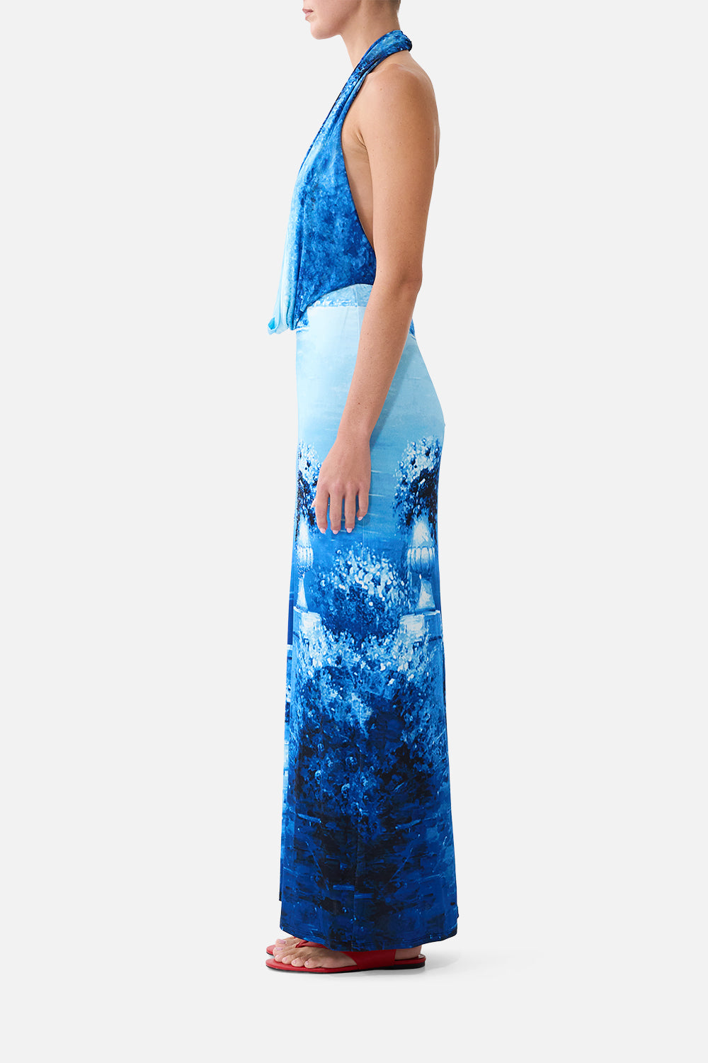 DEEP COWL PLUNGE DRESS SWEET SACRÉ BLEU