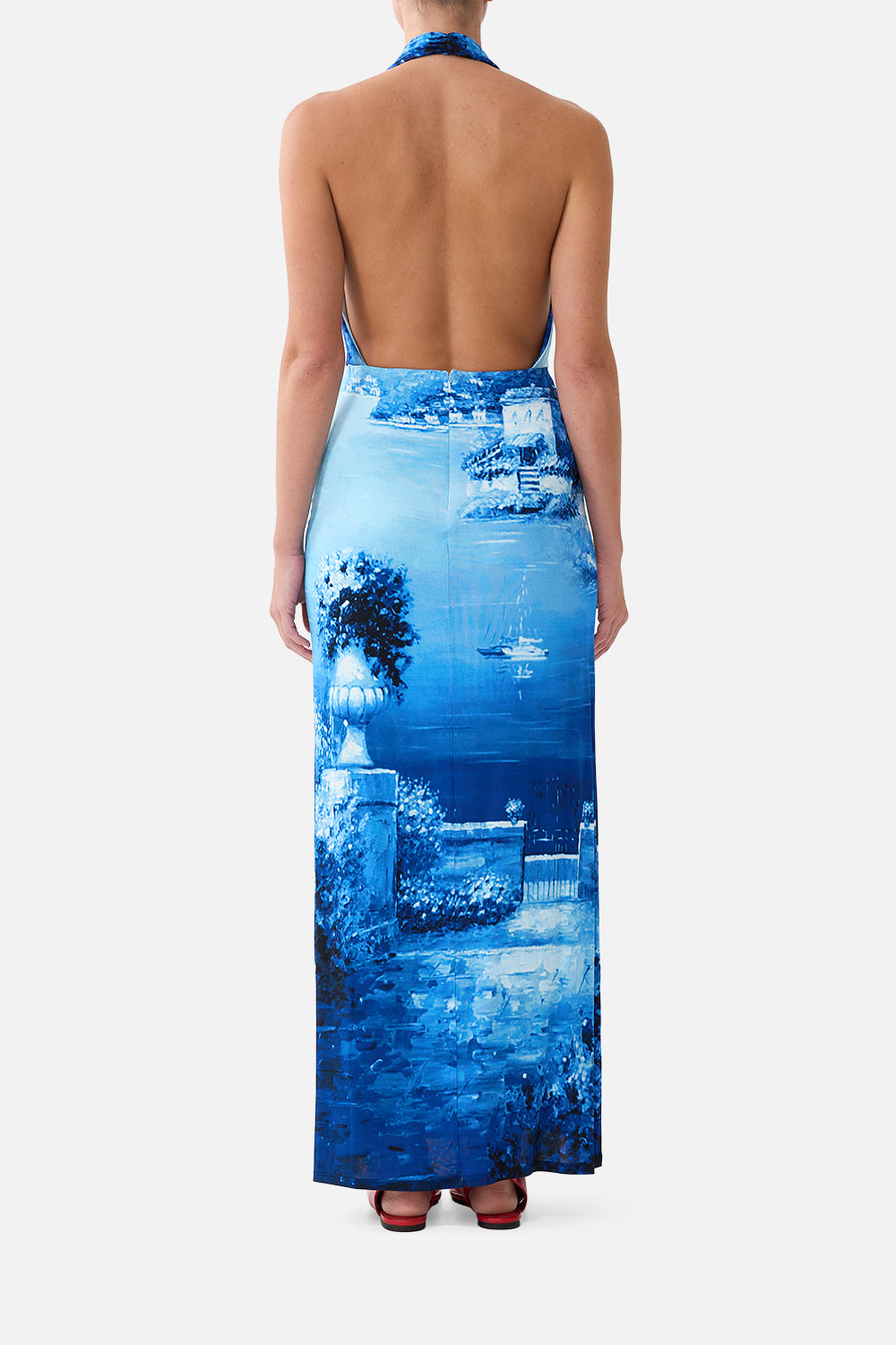 DEEP COWL PLUNGE DRESS SWEET SACRÉ BLEU