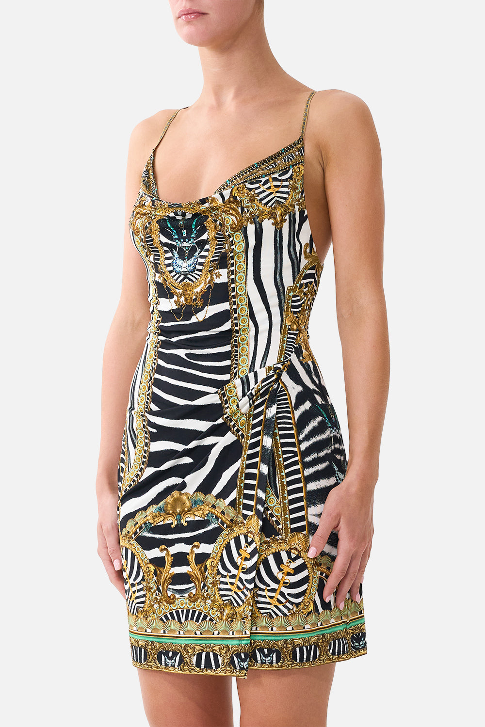 DRAPE JERSEY MINI DRESS ZIG ZAG ZOO
