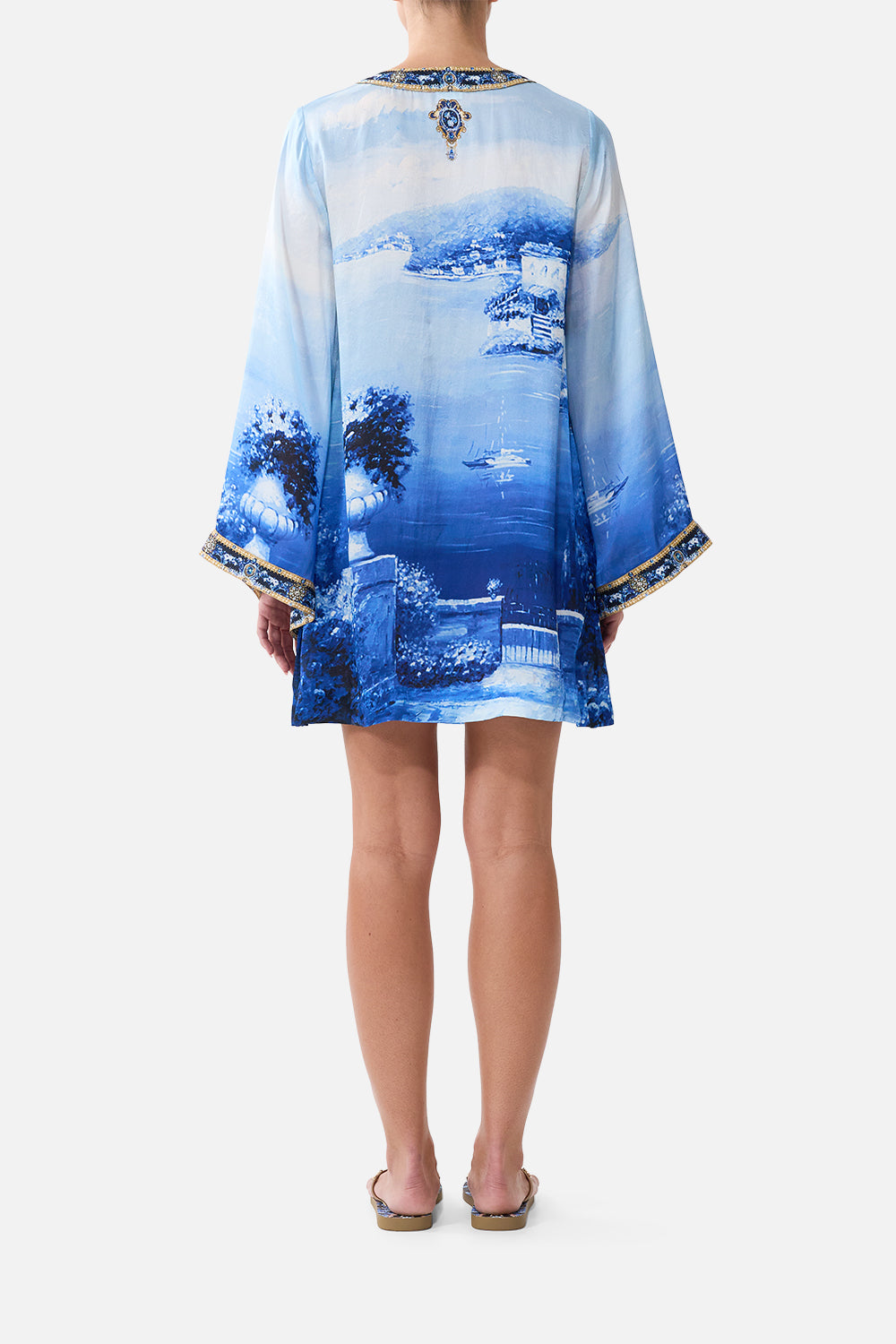DEEP V NECK HARDWARE SHORT KAFTAN SWEET SACRÉ BLEU