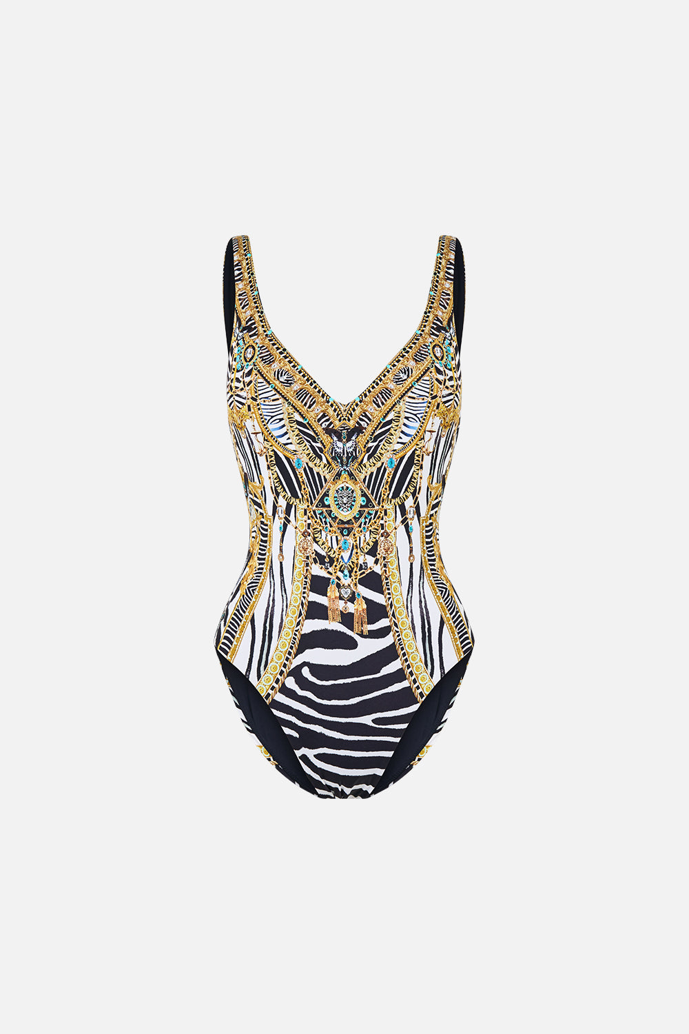 V NECK ONE PIECE WITH V BACK ZIG ZAG ZOO