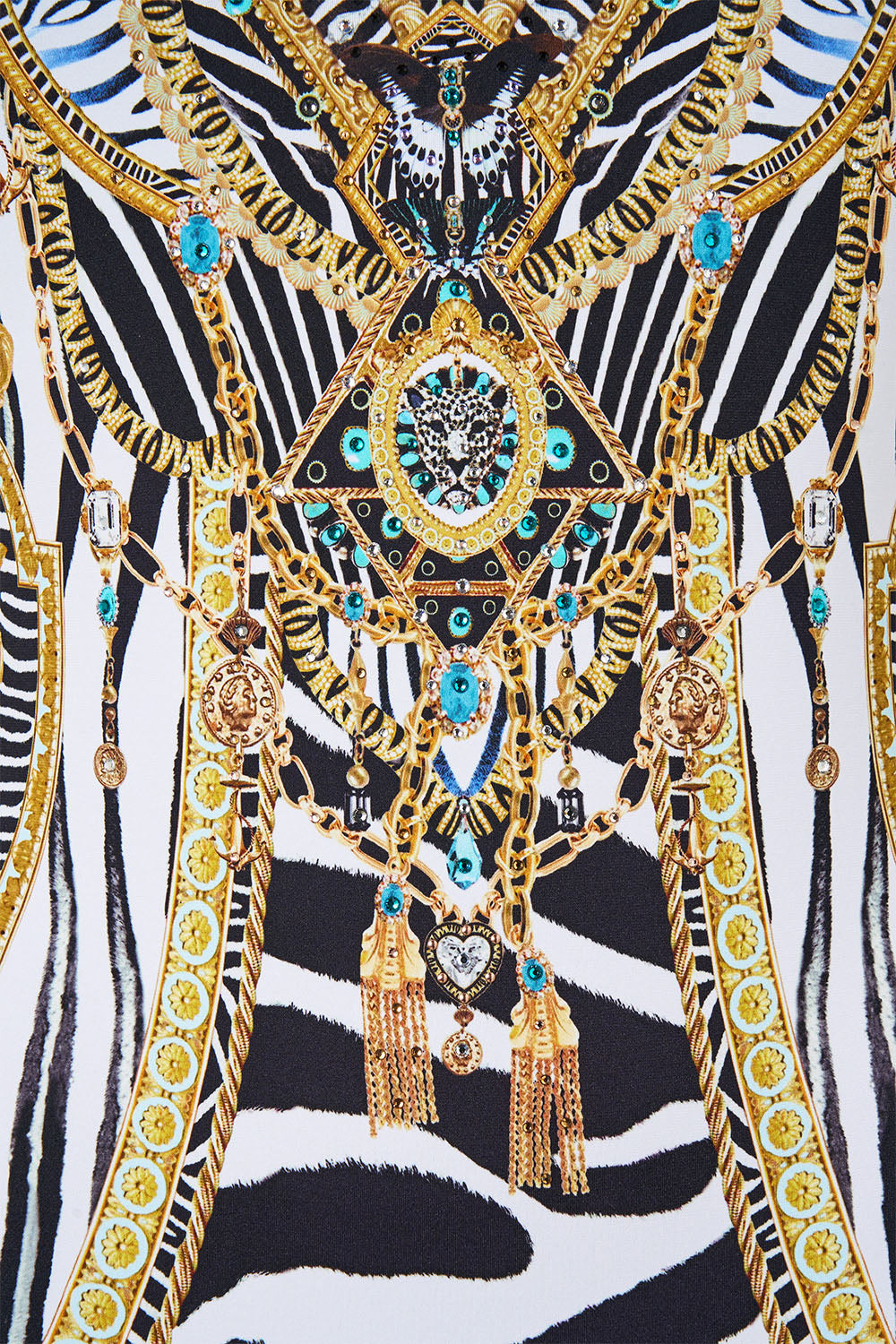 V NECK ONE PIECE WITH V BACK ZIG ZAG ZOO