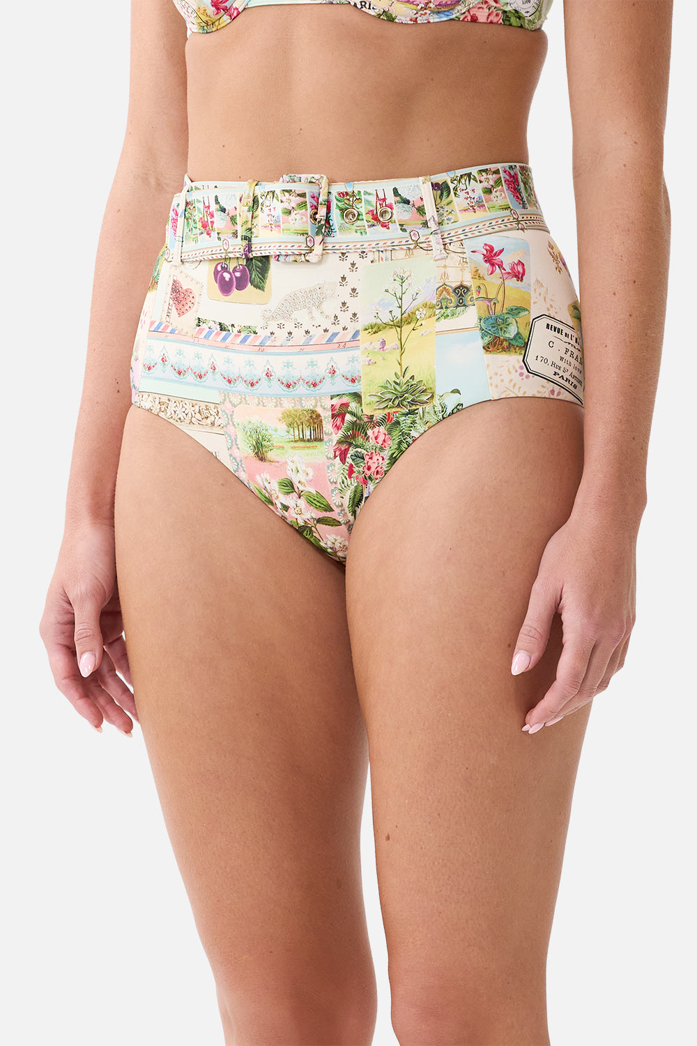 HIGH WAISTED BIKINI BOTTOM W BELT LA BELLE BOTANIQUE