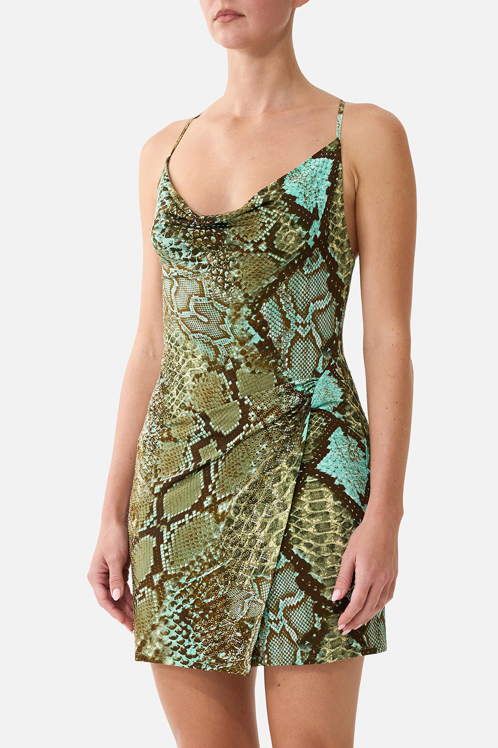 DRAPE JERSEY MINI DRESS MY SWEET SERPENTINE