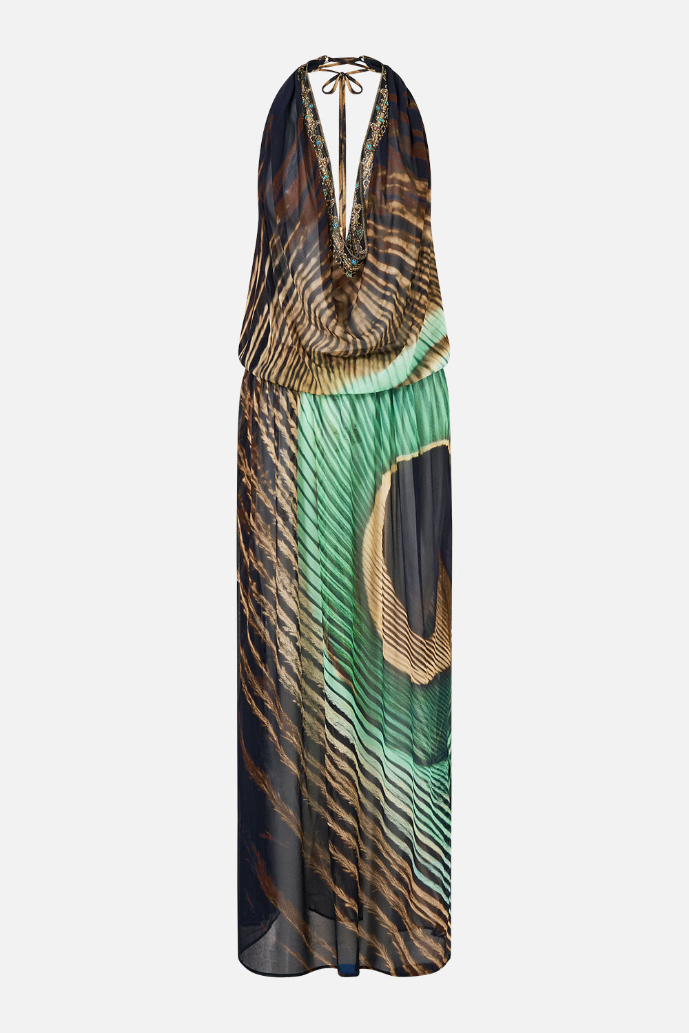 DRAPE FRONT DRAWCORD MAXI DRESS A WINK TO THE WILD