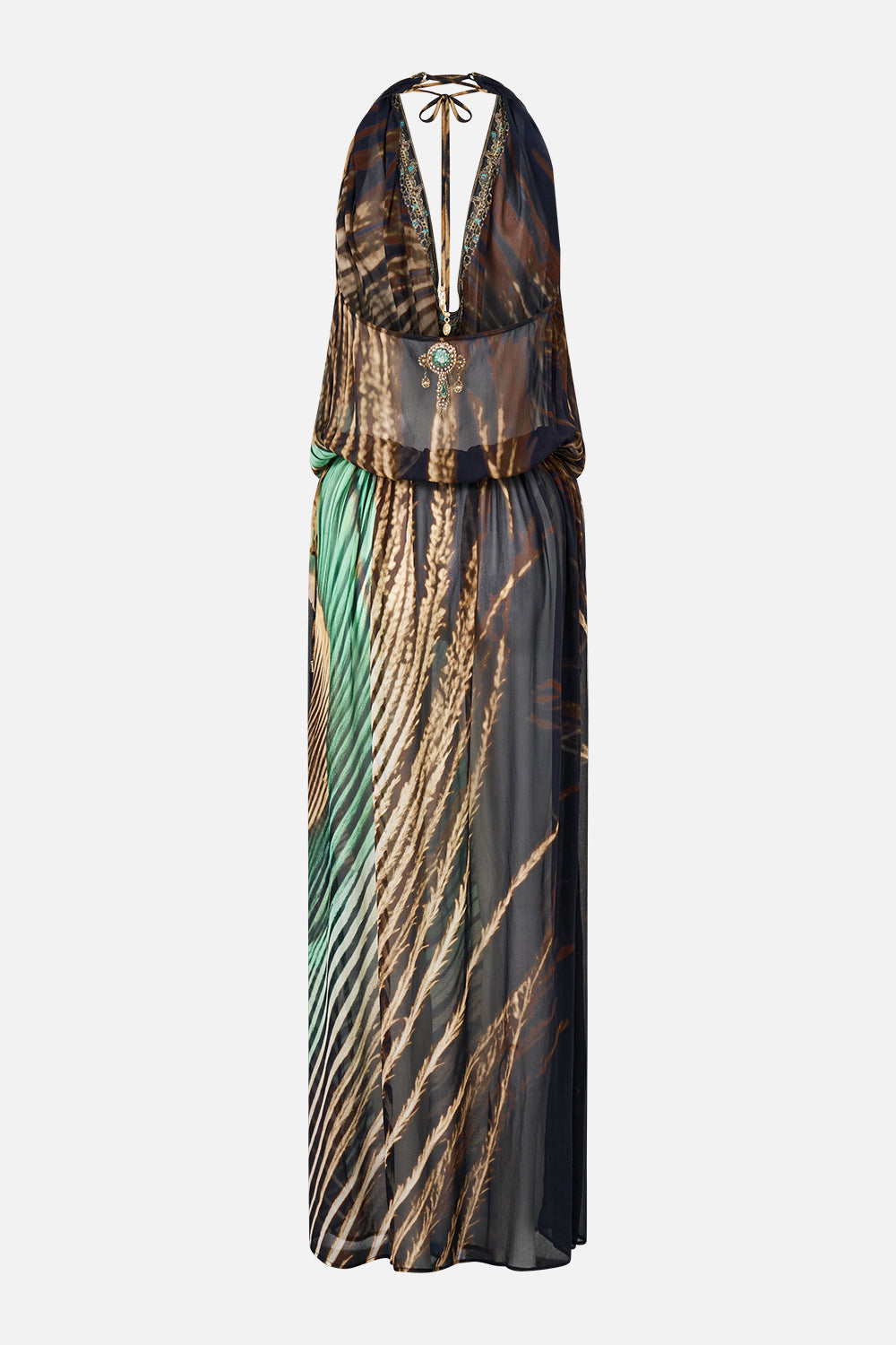 DRAPE FRONT DRAWCORD MAXI DRESS A WINK TO THE WILD