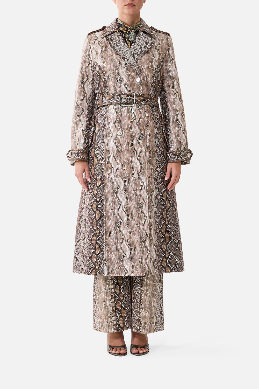 LEATHER TRENCH COAT ANIMALIA HEIRLOOMS