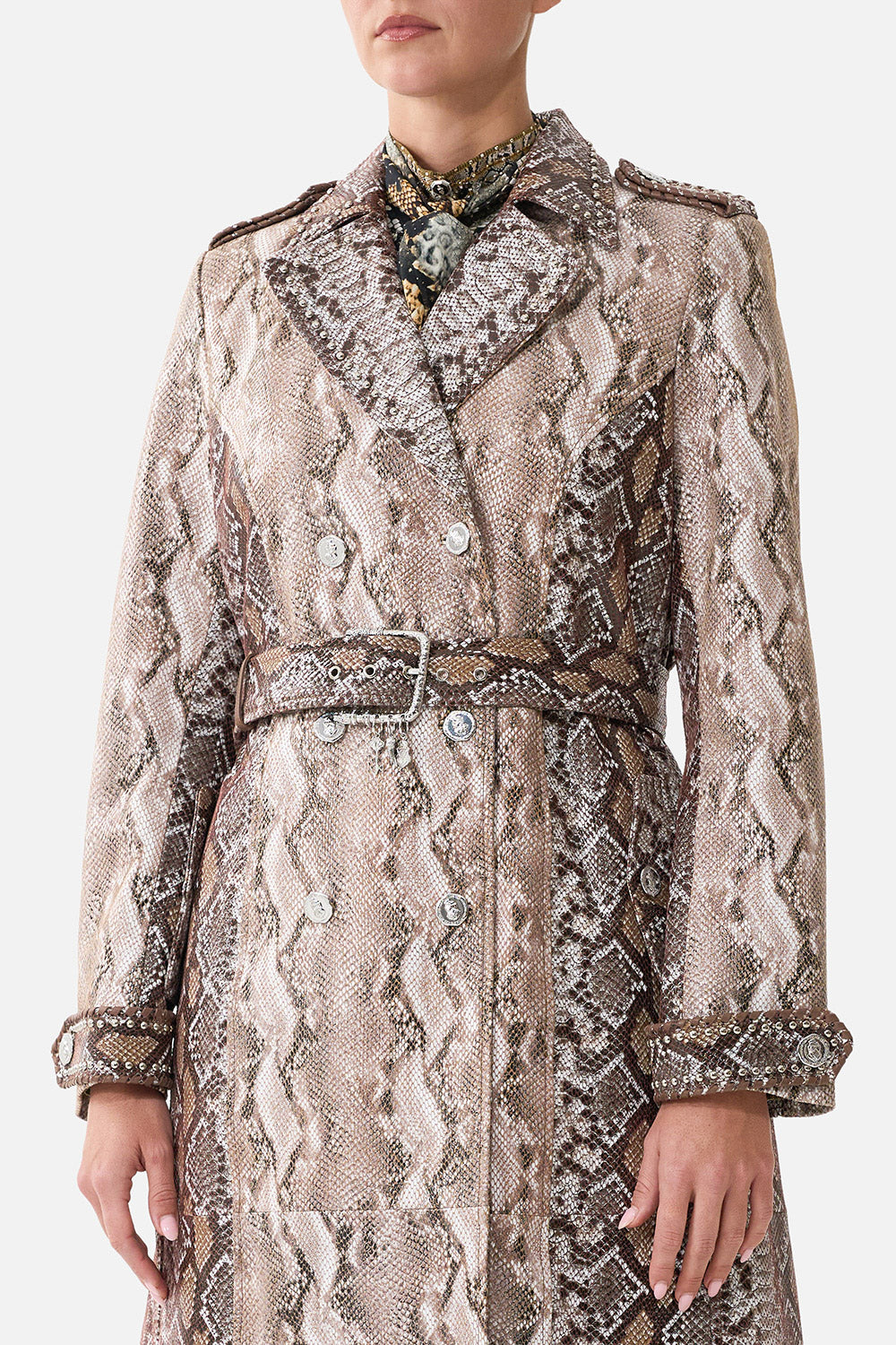 LEATHER TRENCH COAT ANIMALIA HEIRLOOMS