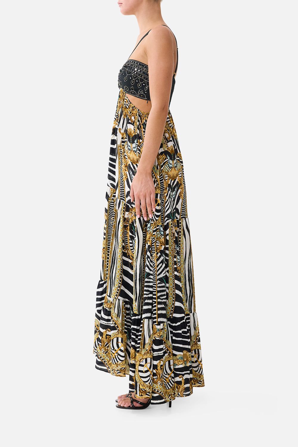 GATHERED CUT OUT DRESS ZIG ZAG ZOO