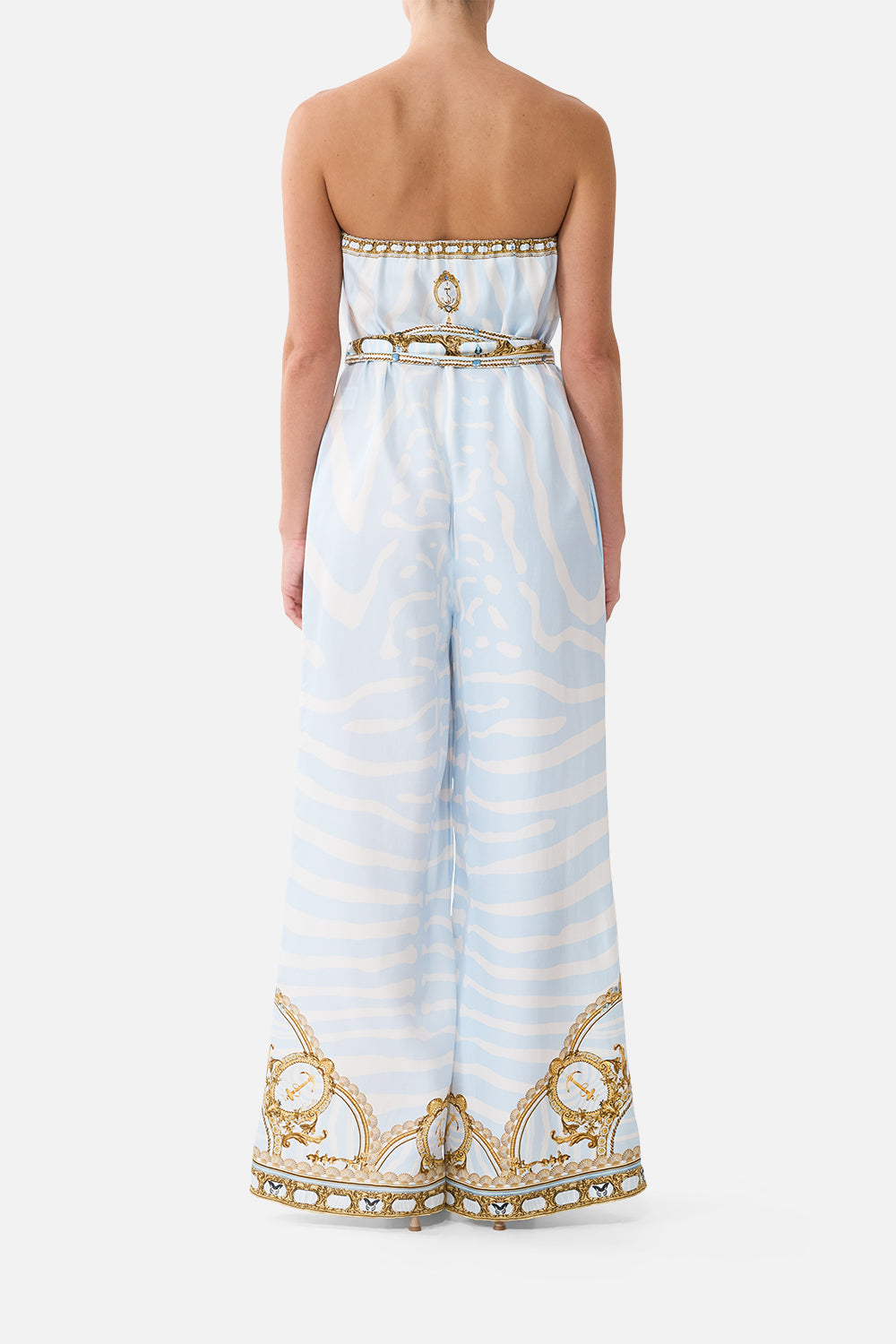 TIE WAIST STRAPLESS JUMPSUIT SPIRIT OF STRIPES