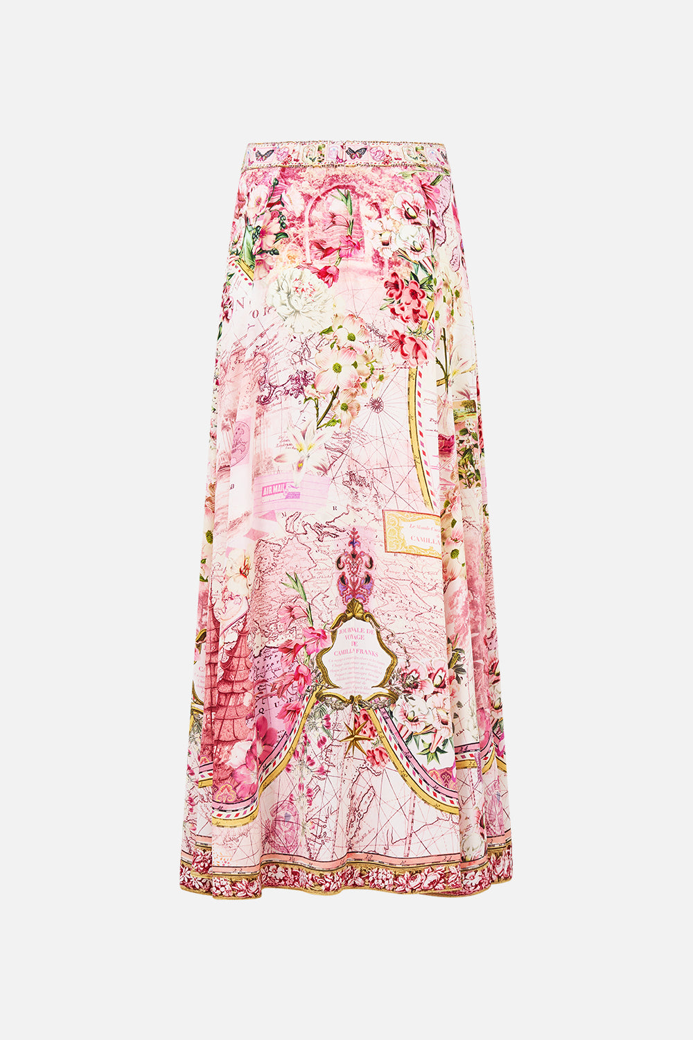 PANELLED FLARED LONG SKIRT JOURNAL DE VOYAGE