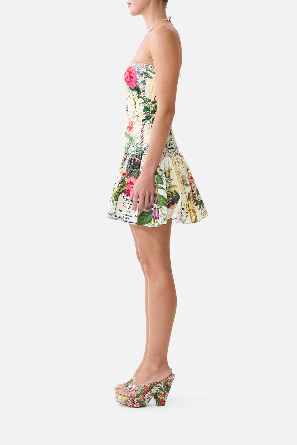 MINI DRESS WITH HEM FLOUNCE LA BELLE BOTANIQUE