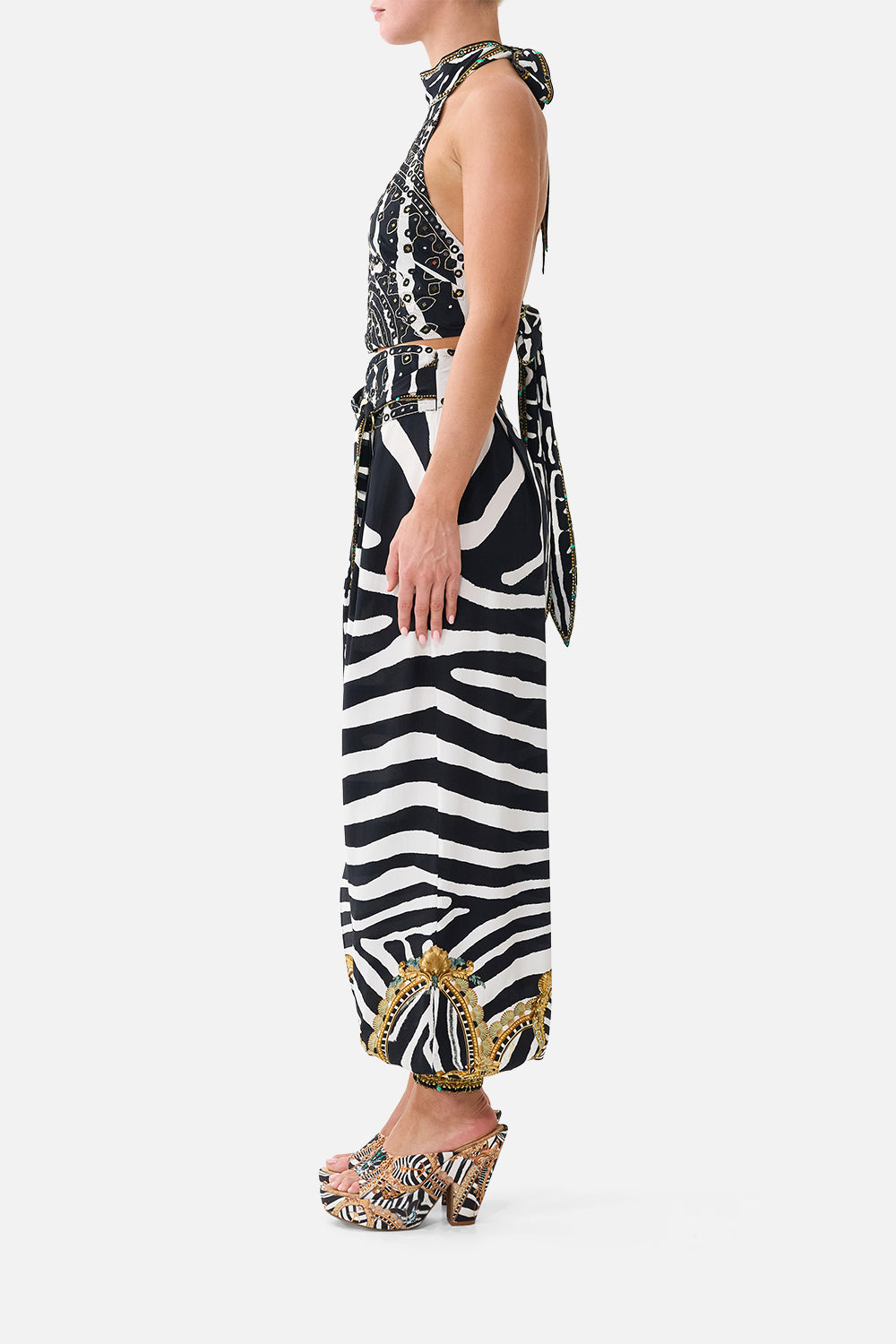 ASYMMETRICAL BELTED PANT ZIG ZAG ZOO