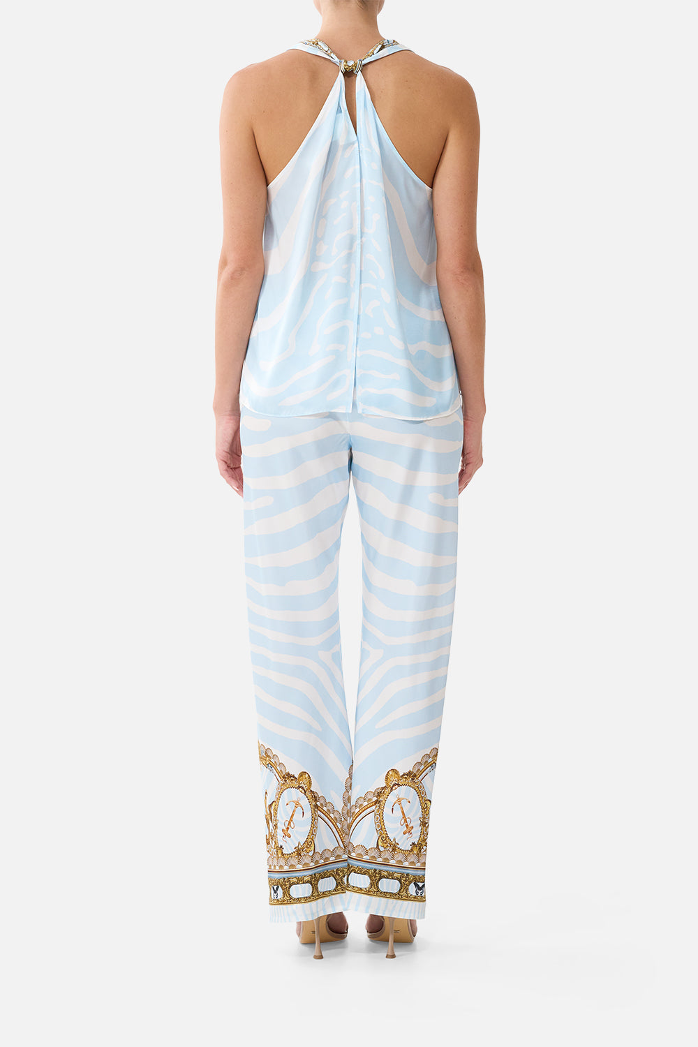 V NECK TOP WITH KNOT BACK SPIRIT OF STRIPES