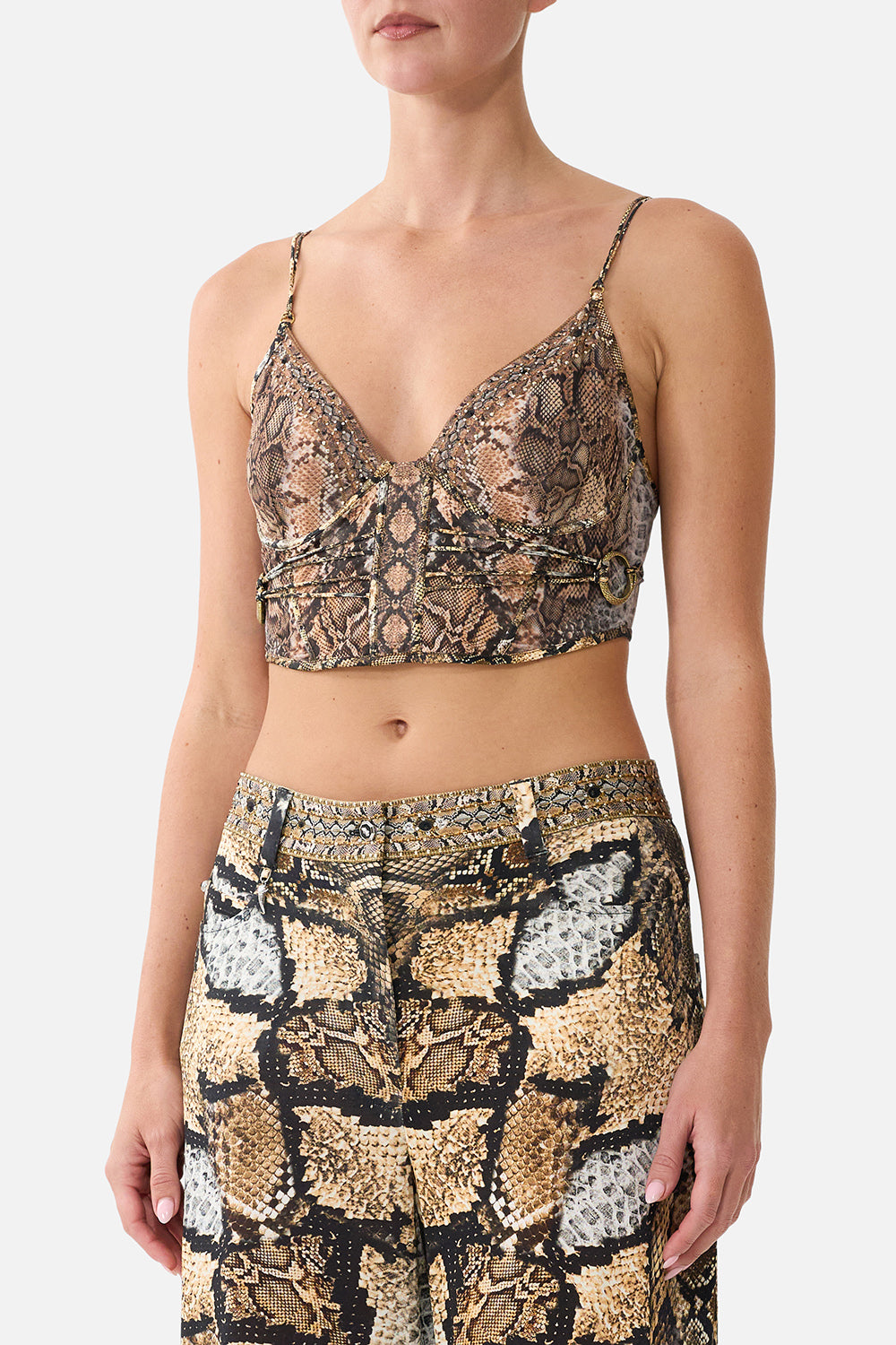 UNDERWIRE CORSET WITH ROULEAU RING TRIM ANIMALIA HEIRLOOMS