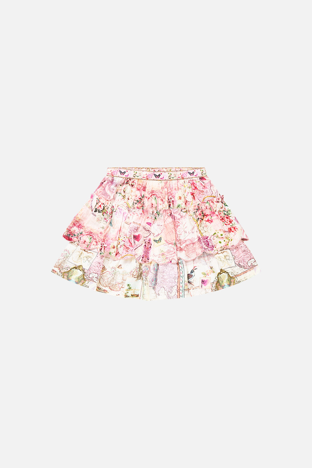 KIDS LAYERED MINI SKIRT W GATHERED FRILL JOURNAL DE VOYAGE